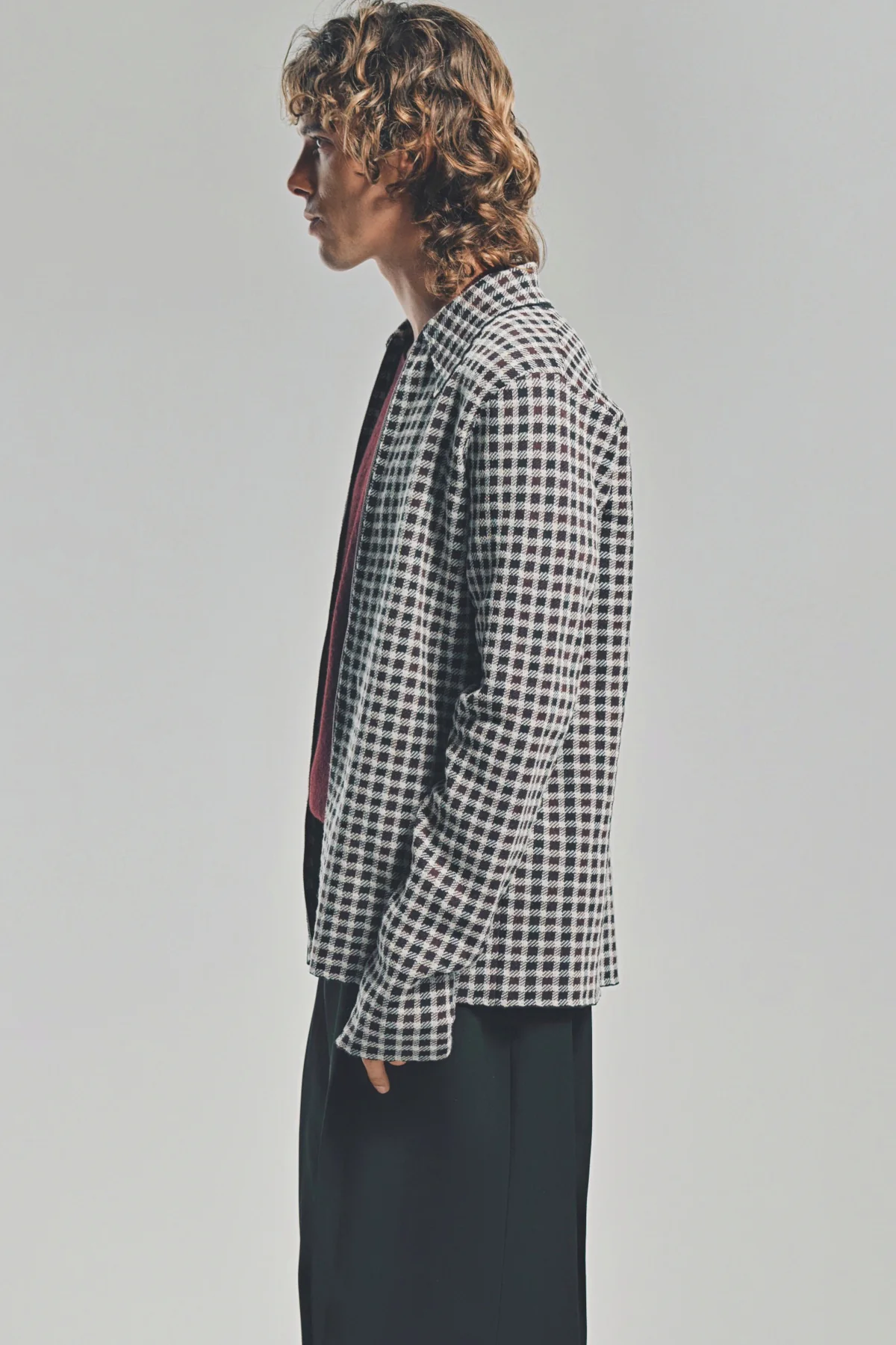 JIL SANDER | WOOL PLAID ZIP-UP SHIRT - Image 3
