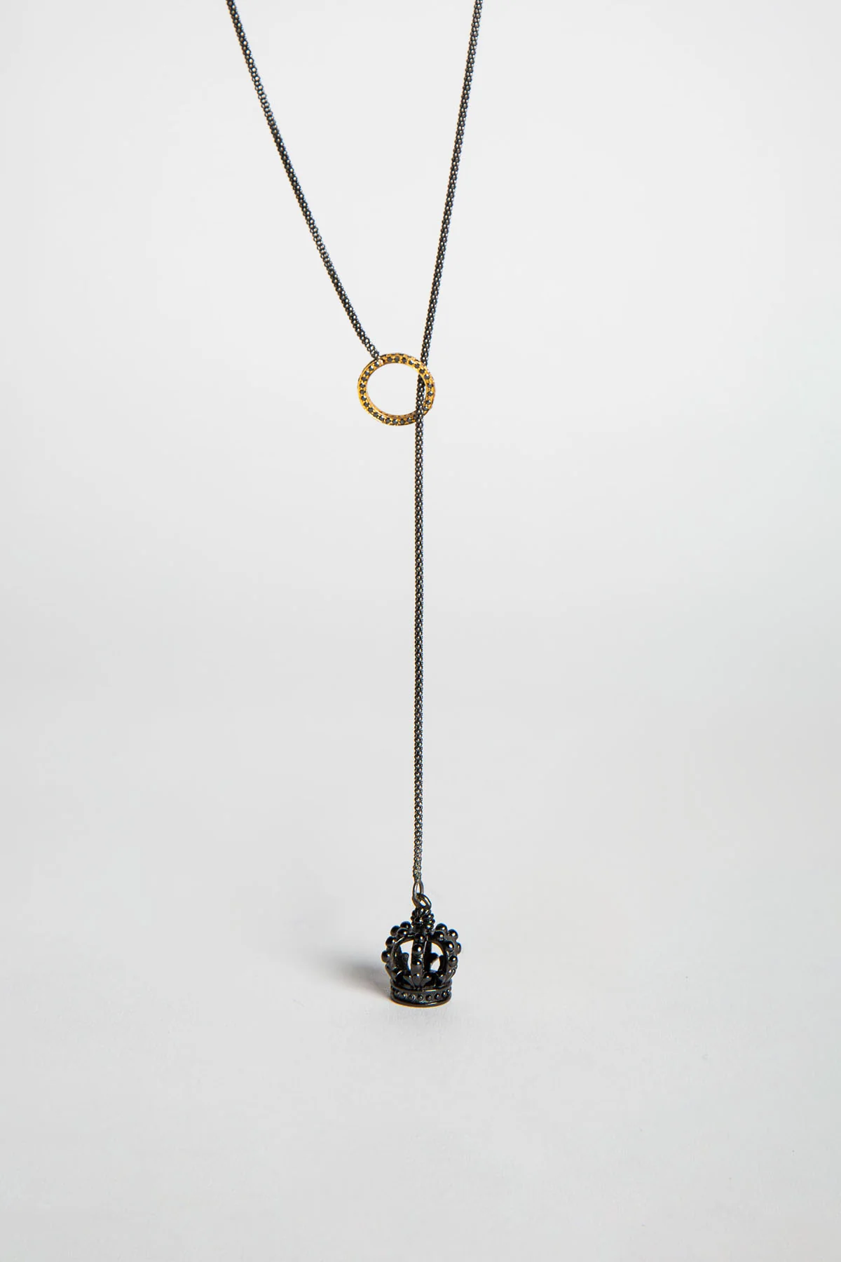 JOANNE FISKE | LARIAT BLACKENED CROWN NECKLACE