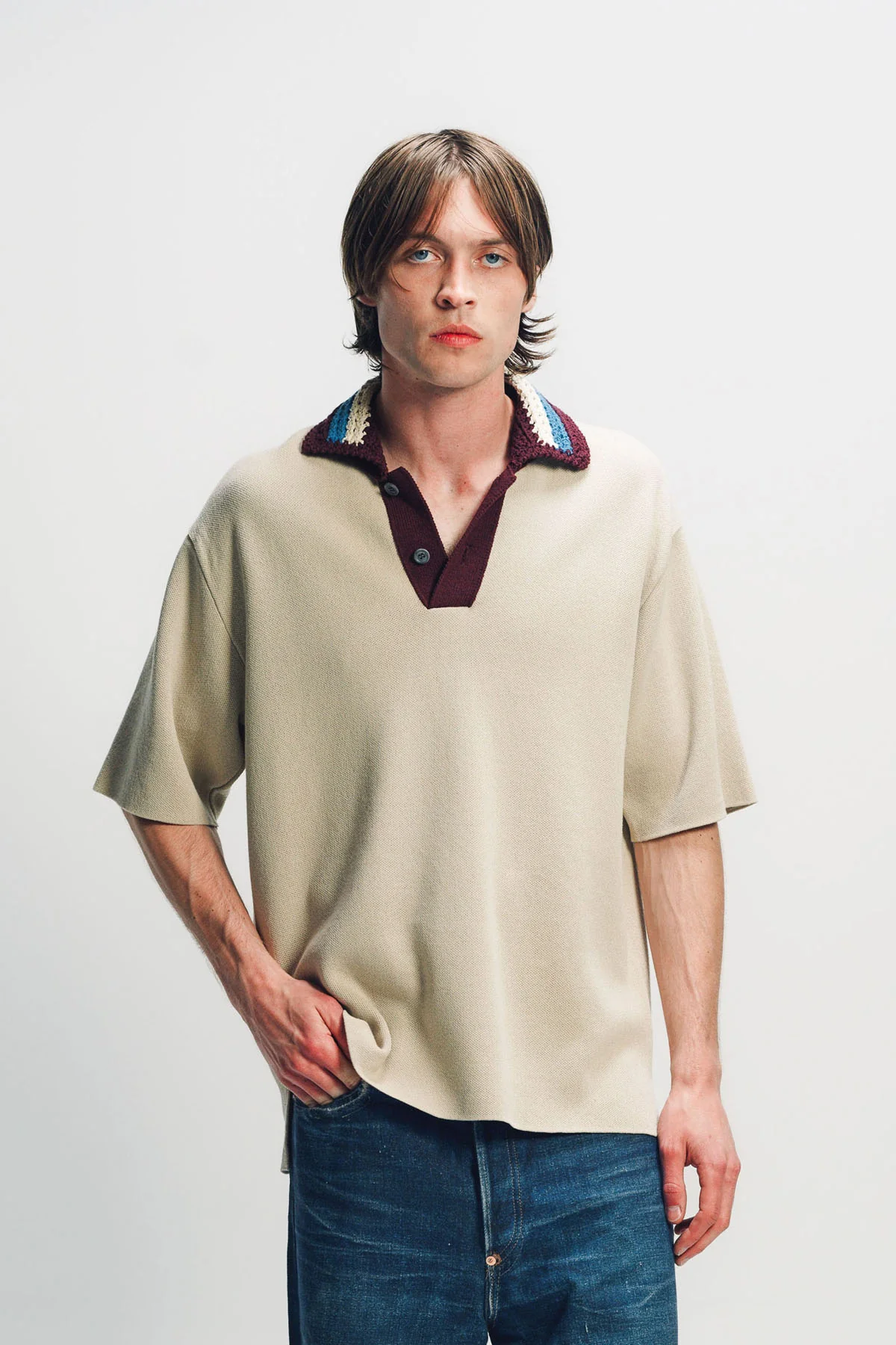 JUNYA WATANABE | CROCHET COLLAR POLO - Image 2