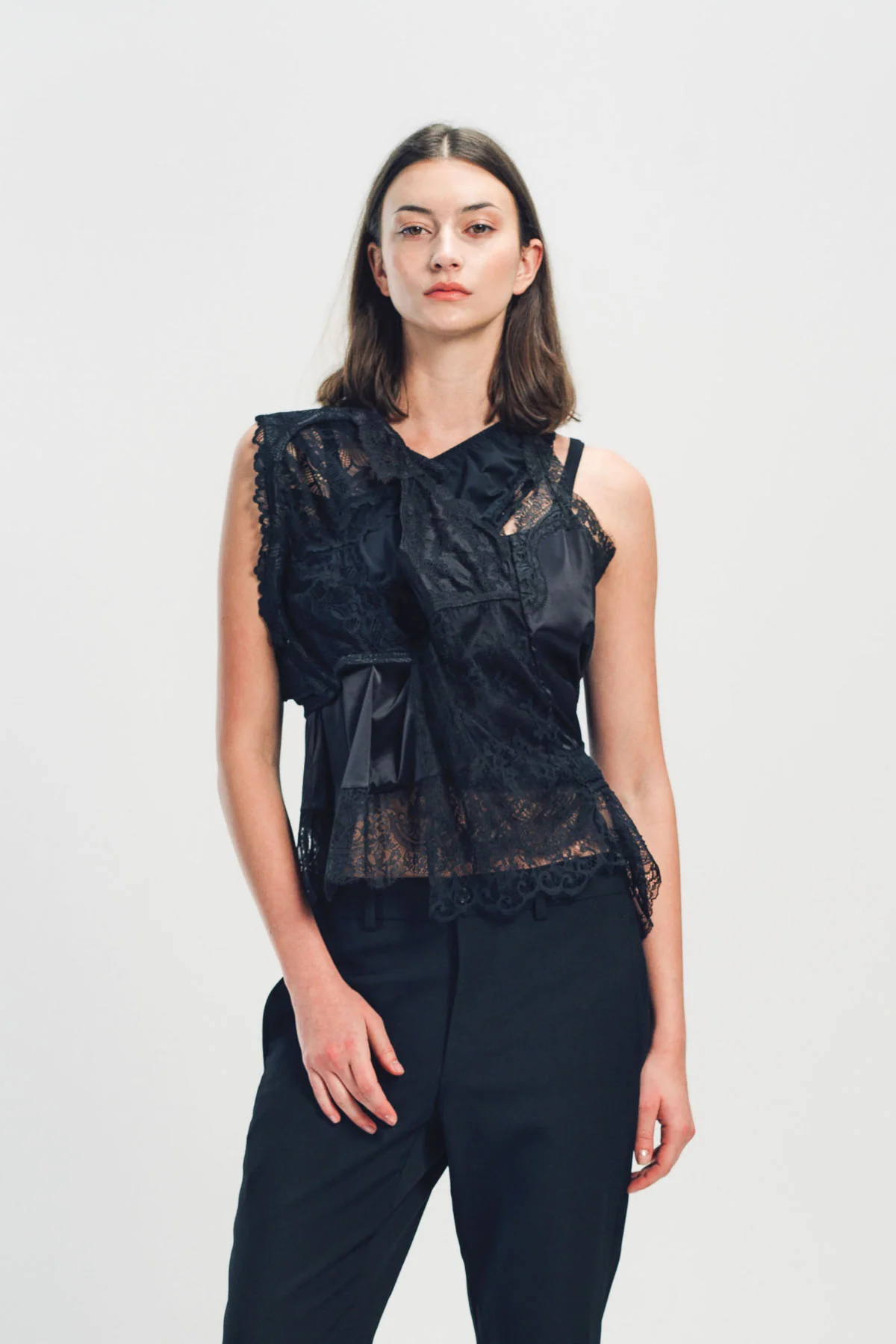 JUNYA WATANABE | SATIN AND LACE TOP - Image 2