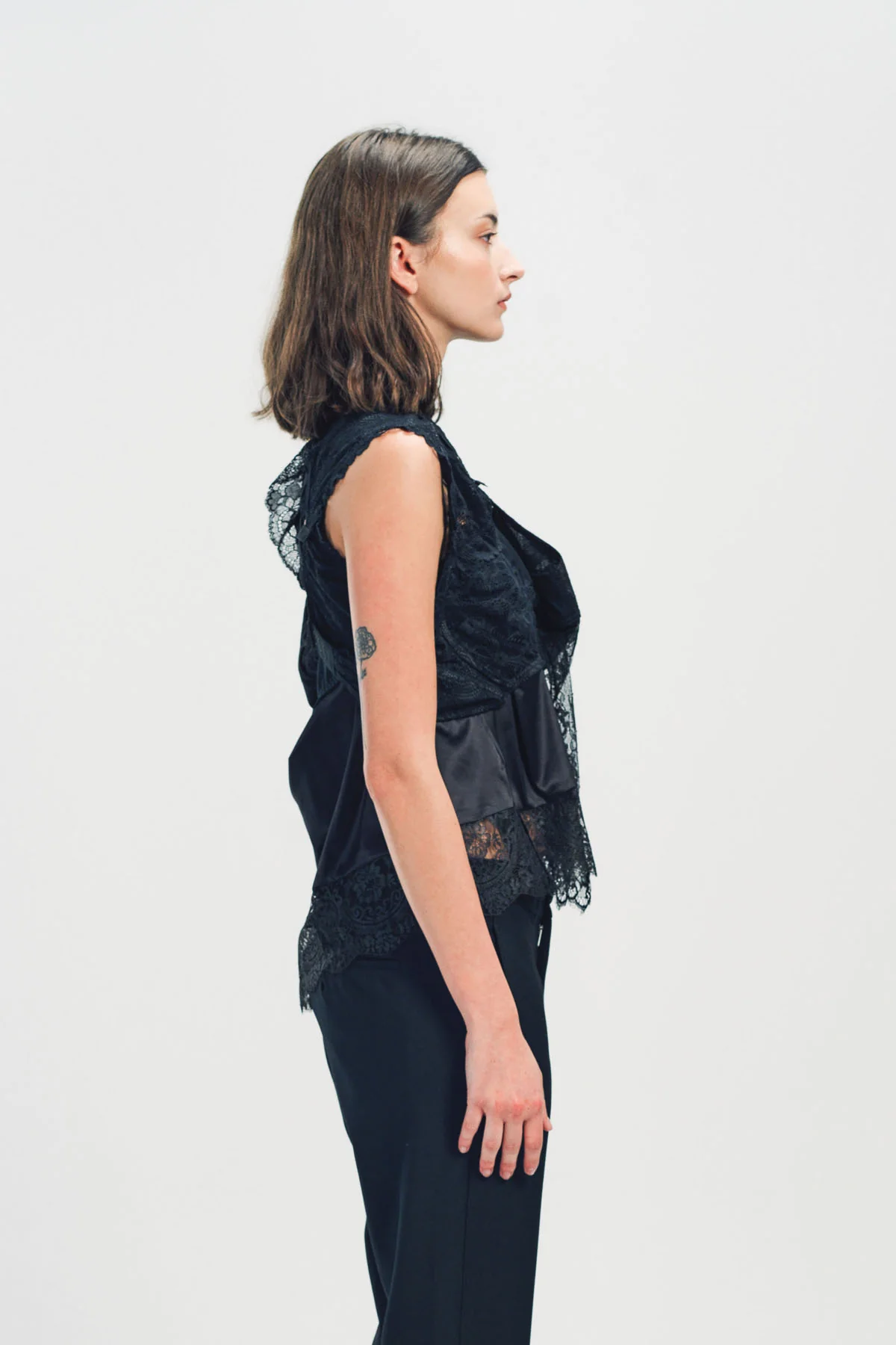 JUNYA WATANABE | SATIN AND LACE TOP - Image 5