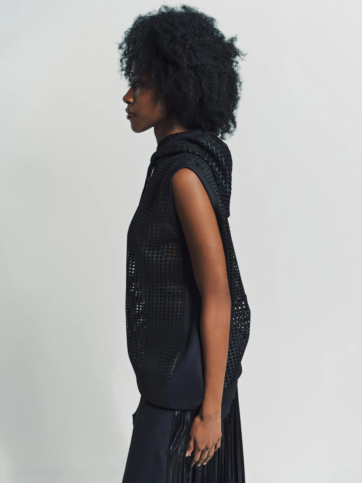 JUNYA WATANABE | SLEEVELESS MESH HOODIE - Image 3