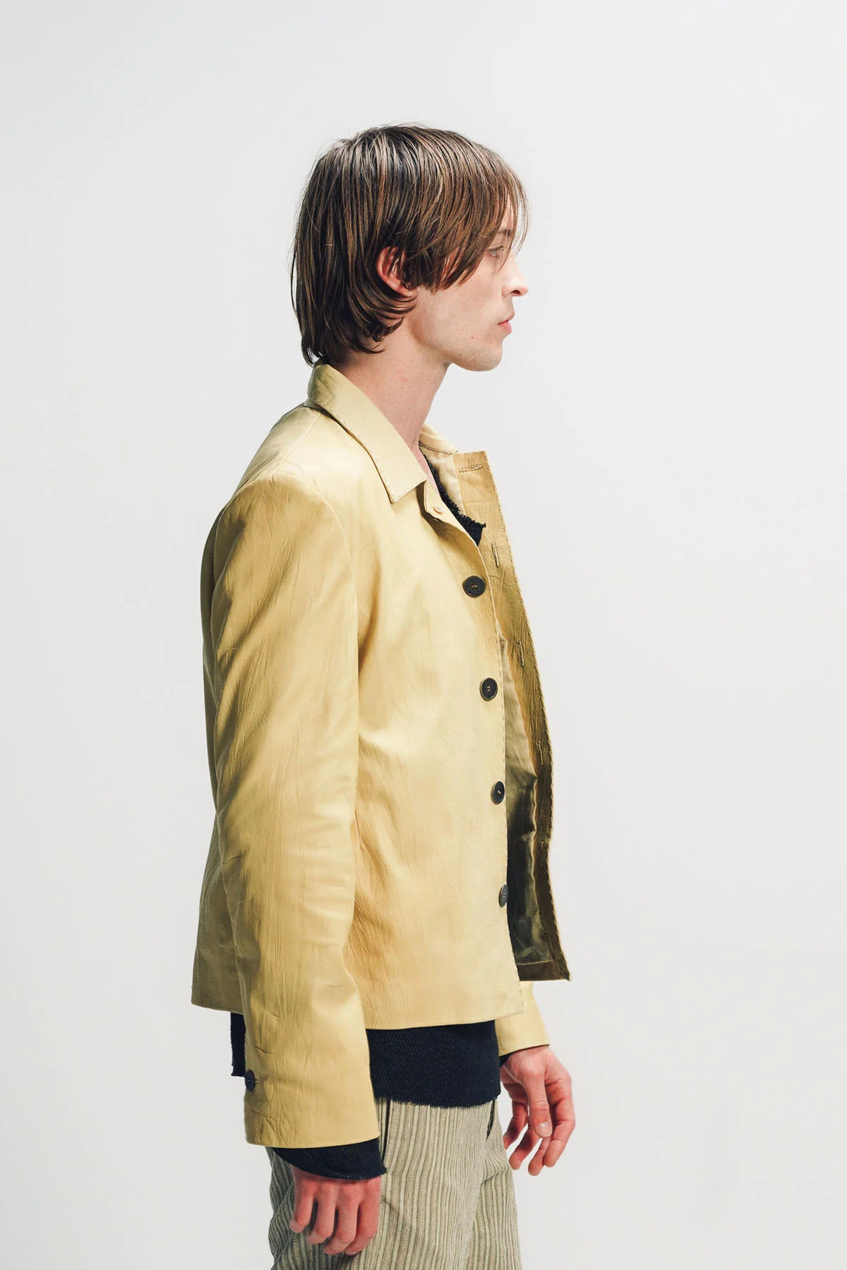 K'ANG | LEATHER CROP SHIRT JACKET - Image 5