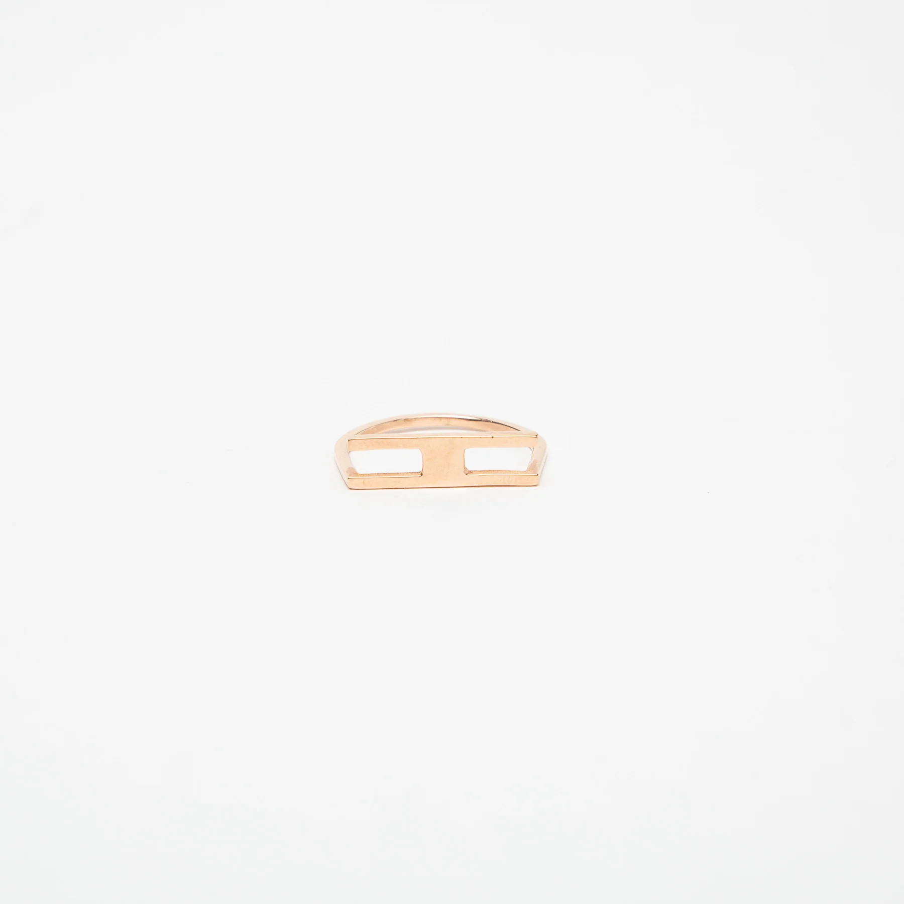 KWIT | 14K ROSE GOLD LETTER H RING