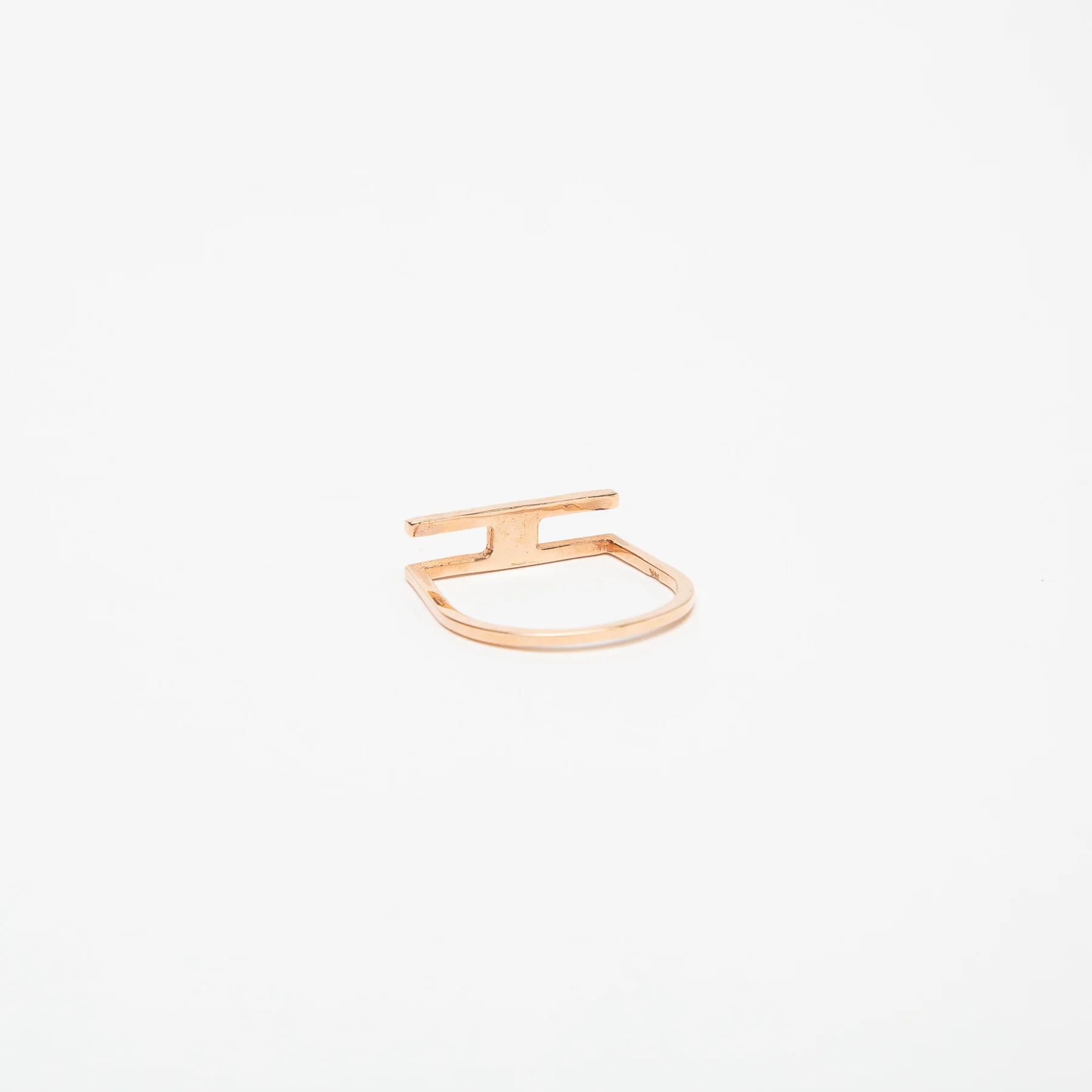 KWIT | 14K ROSE GOLD LETTER H RING - Image 3