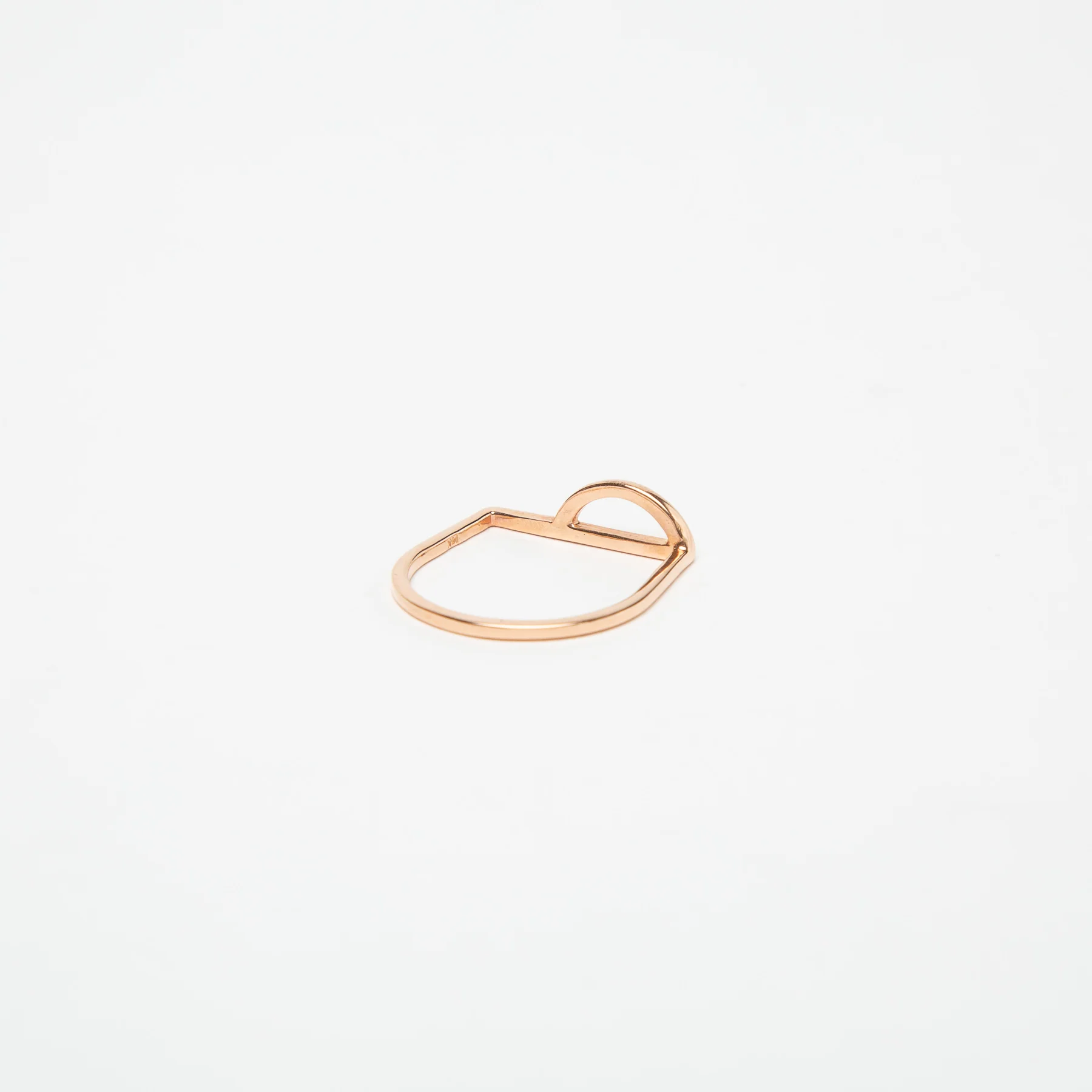 KWIT | 14K ROSE GOLD LETTER P RING - Image 3