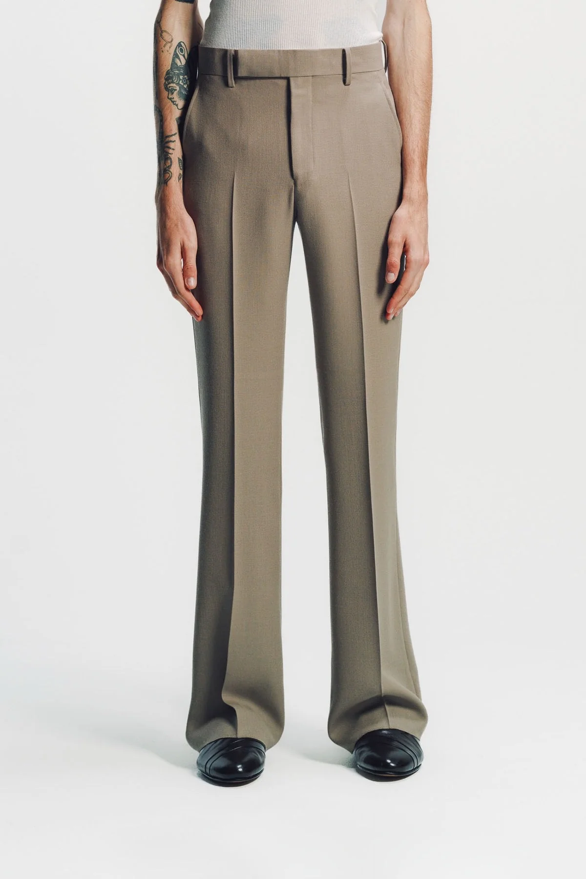 Kyosuke Kunimoto | Mocha Flat Front Flare Pants - Image 2
