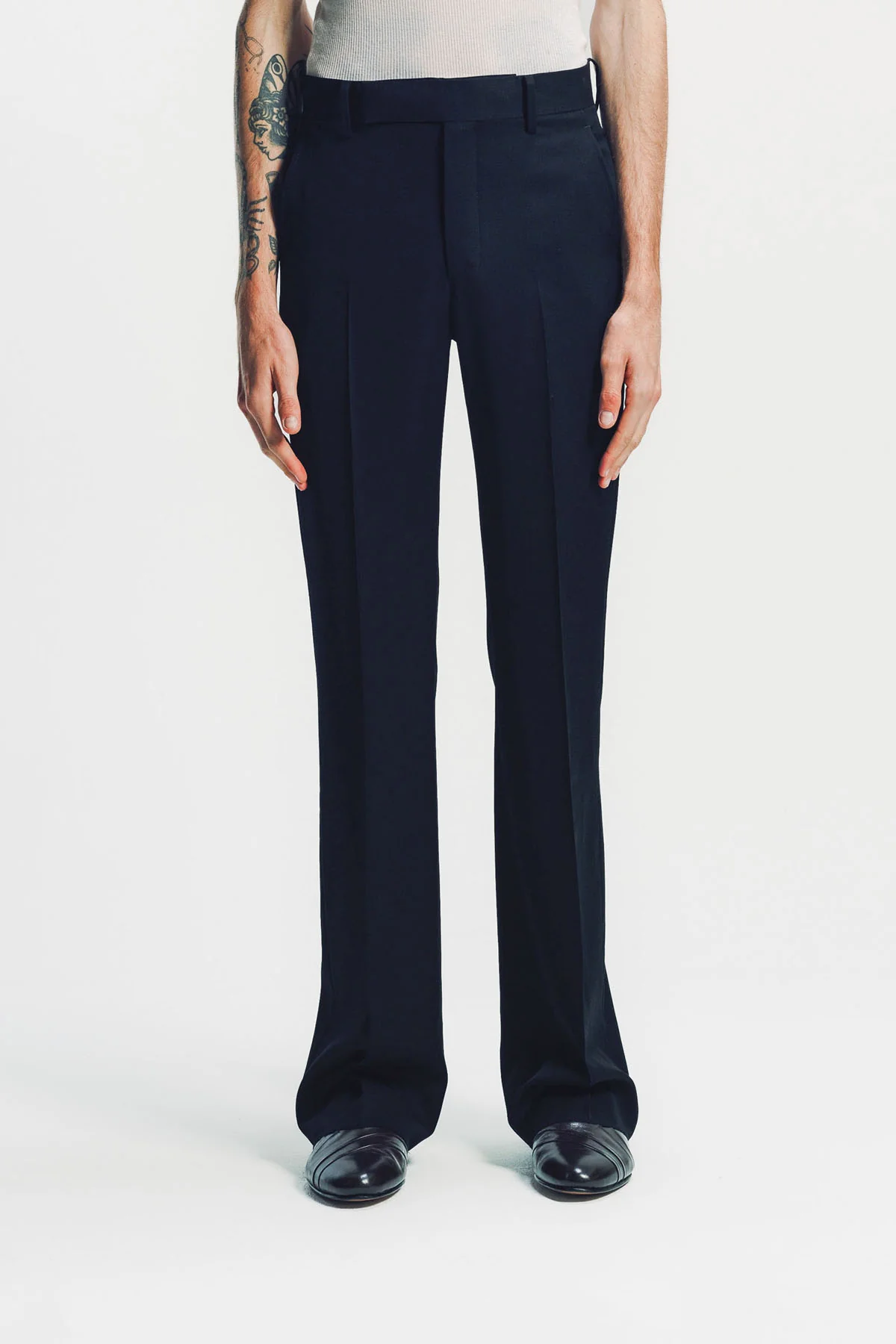 KYOSUKE KUNIMOTO | NOIR FLAT FRONT PANTS - Image 2