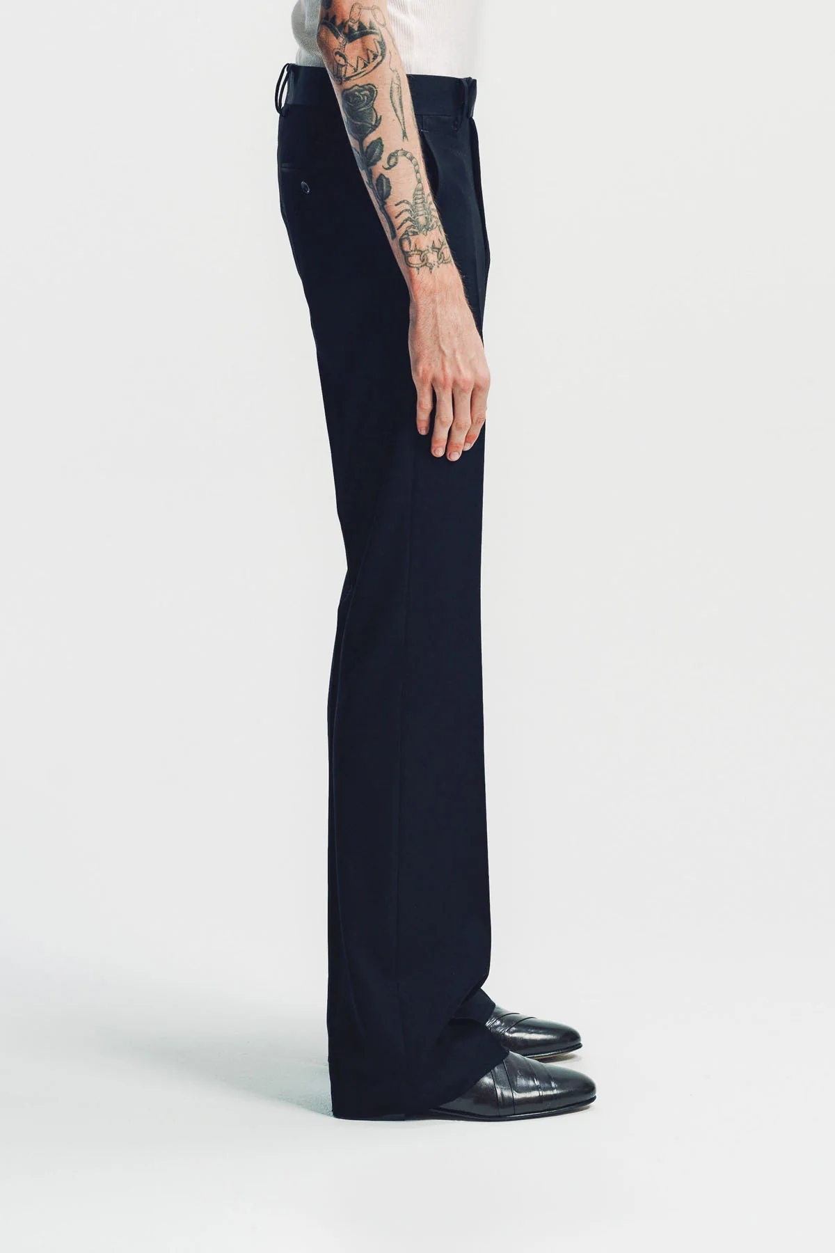 KYOSUKE KUNIMOTO | NOIR FLAT FRONT PANTS - Image 5