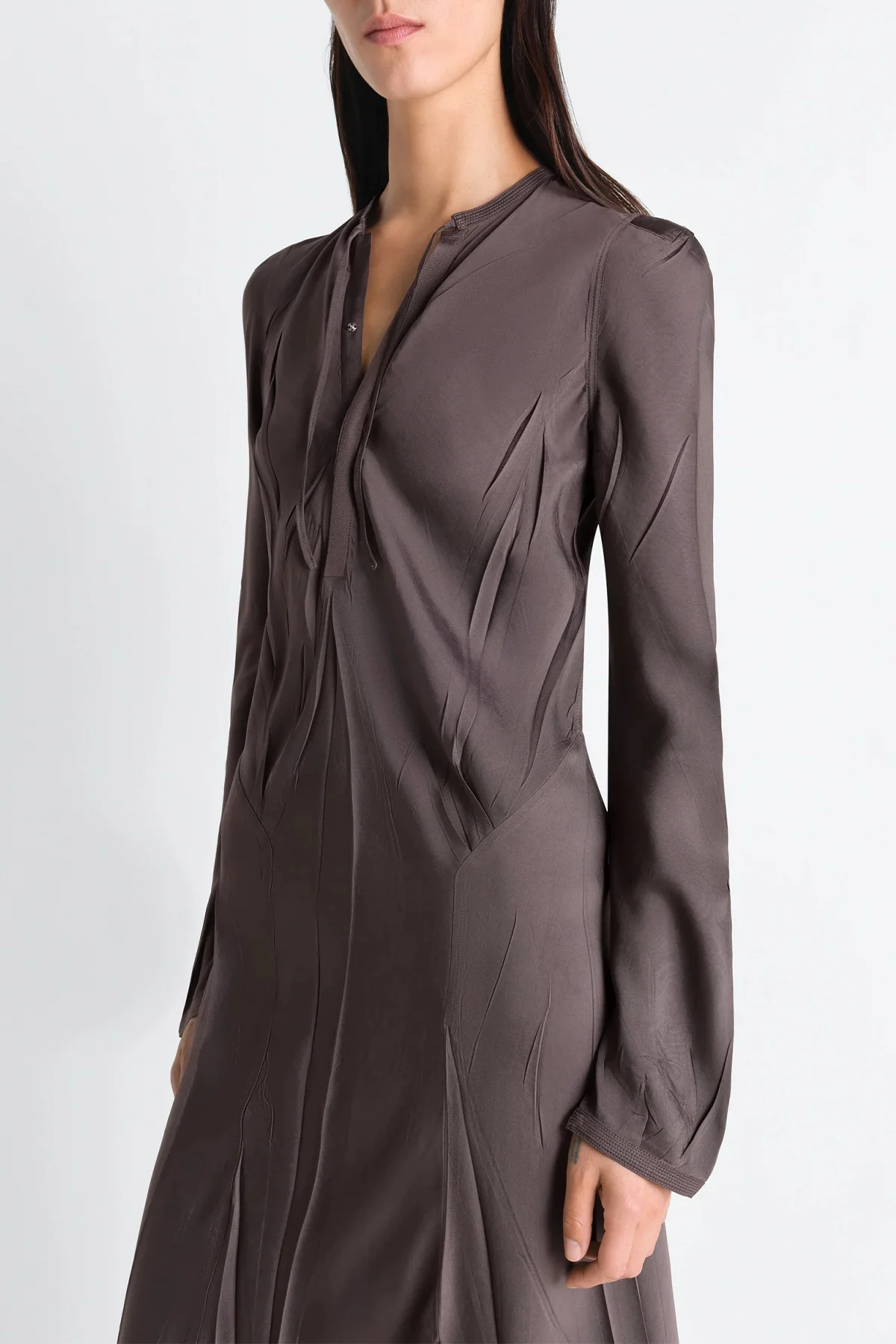 LEMAIRE | CREASED BIAS DRESS IN POLY VISCOSE TWILL - Image 8