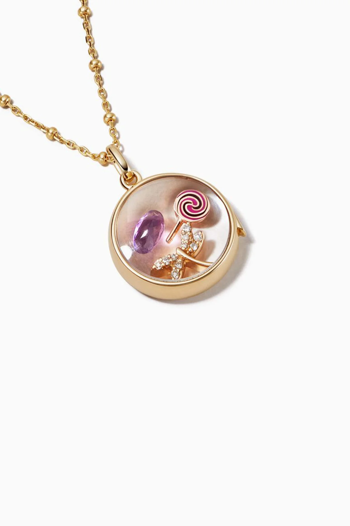 LOQUET LONDON | MEDIUM GOLD ROUND LOCKET - Image 2