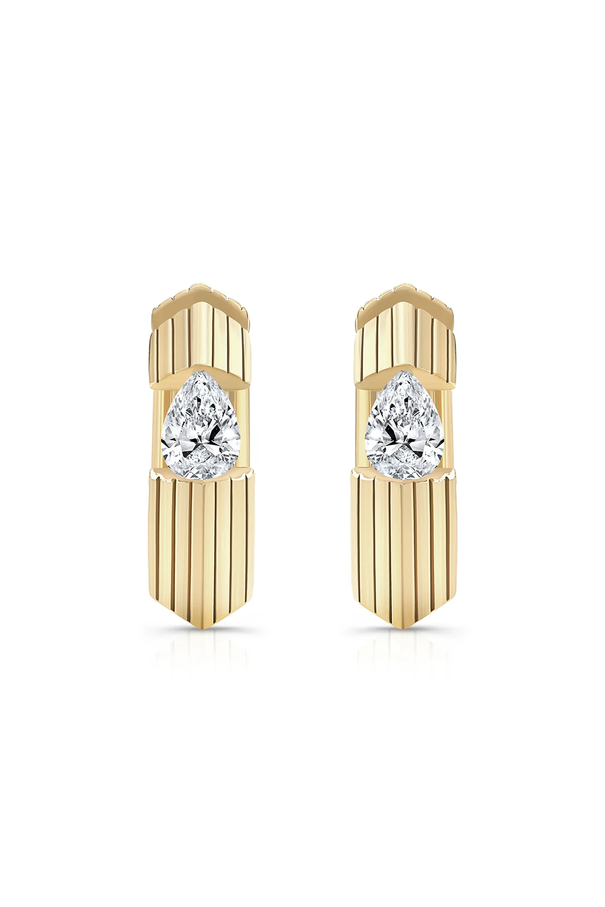 Loraida | Yellow Gold Orbit Pair Huggies