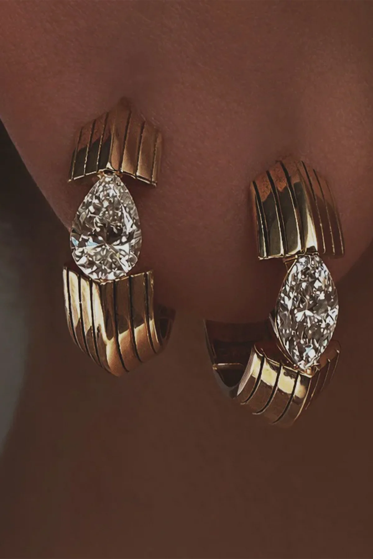 Loraida | Yellow Gold Orbit Pair Huggies - Image 2