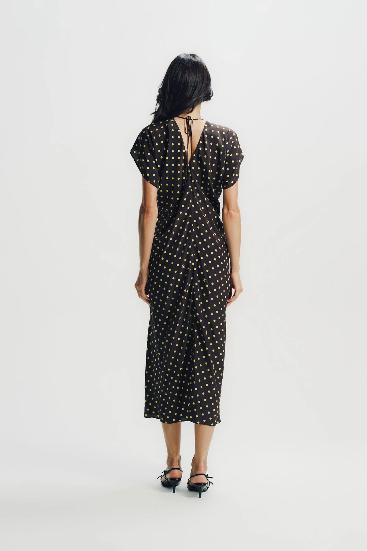Marni | Brown Crêpe De Chine Dress With Polka Rhythm Print - Image 4
