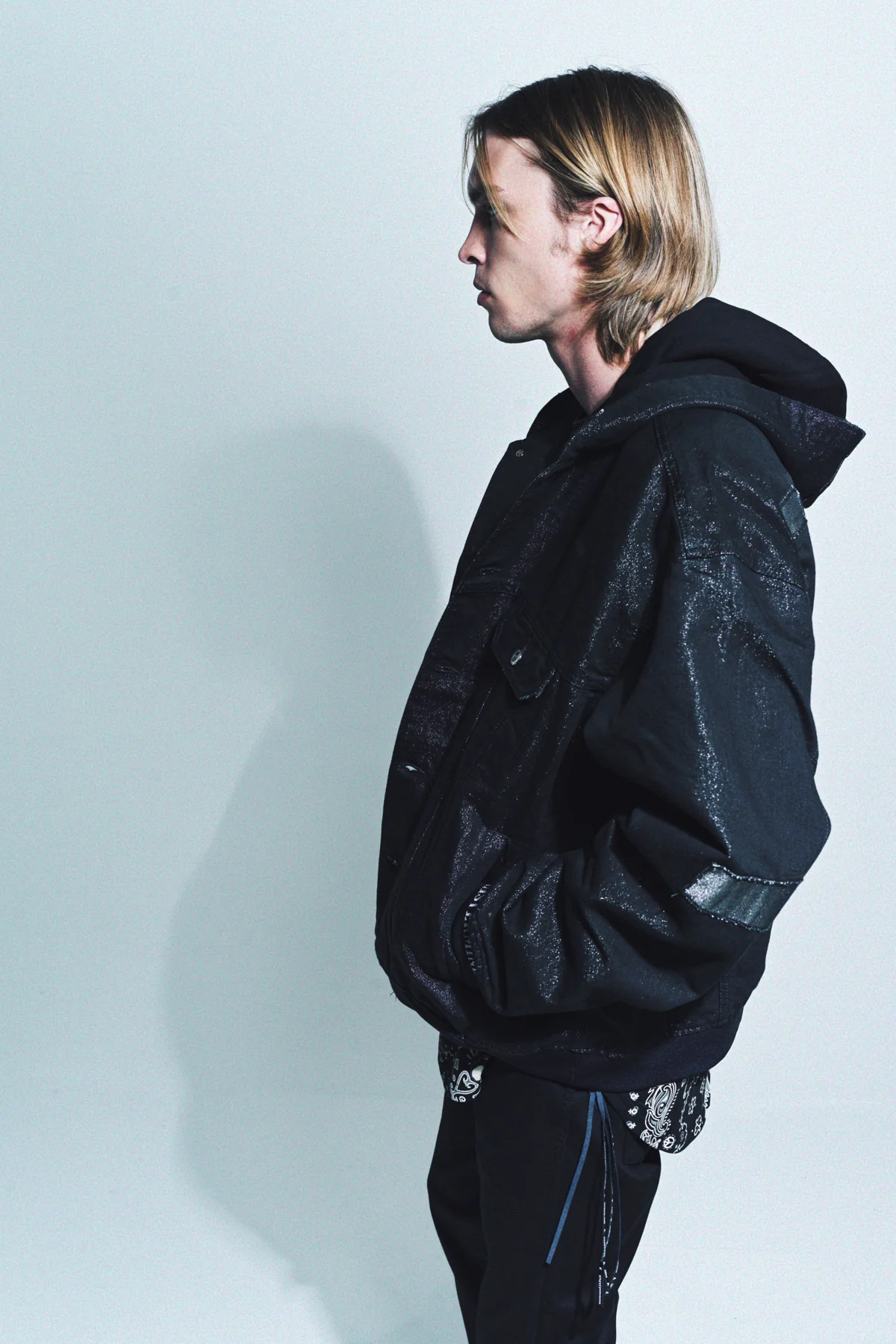 MASTERMIND | HOODED PATCHWORK DENIM JACKET - Image 3