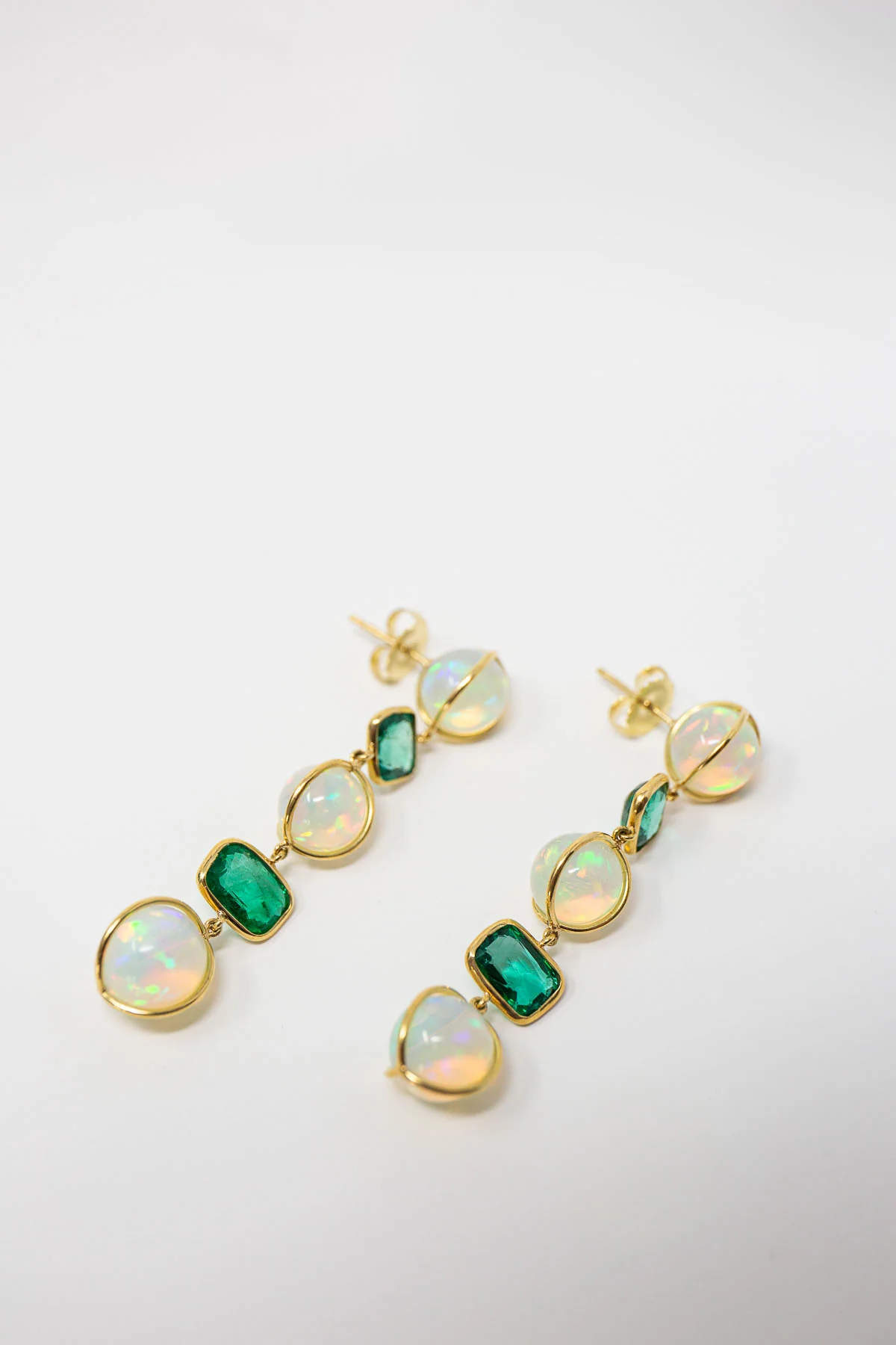 MAUD JEWELRY | OPAL & EMERALD EARRINGS - Image 3