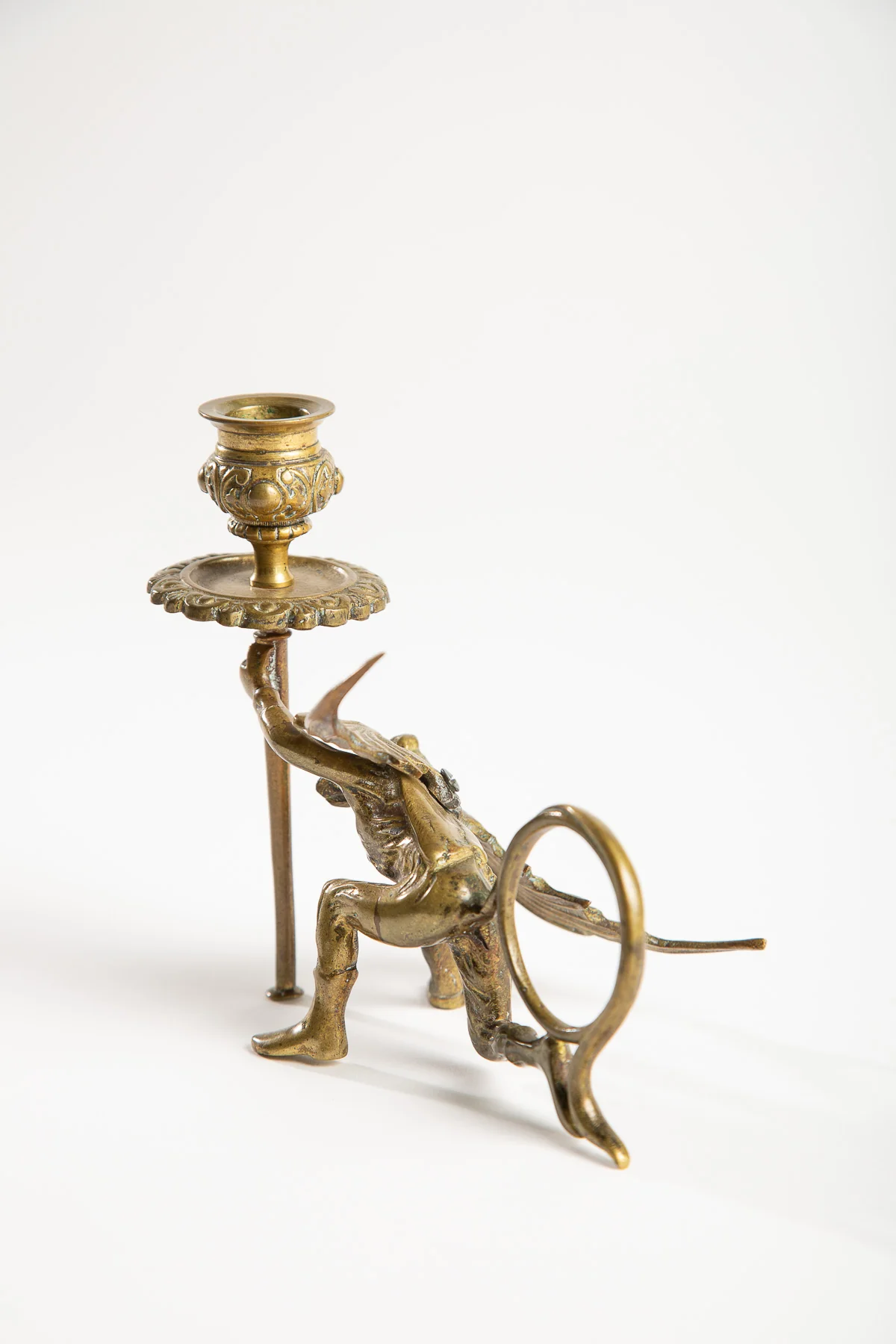 MAXFIELD PRIVATE COLLECTION | 19TH CENTURY BRONZE DEVIL CANDLESTICK - Image 5