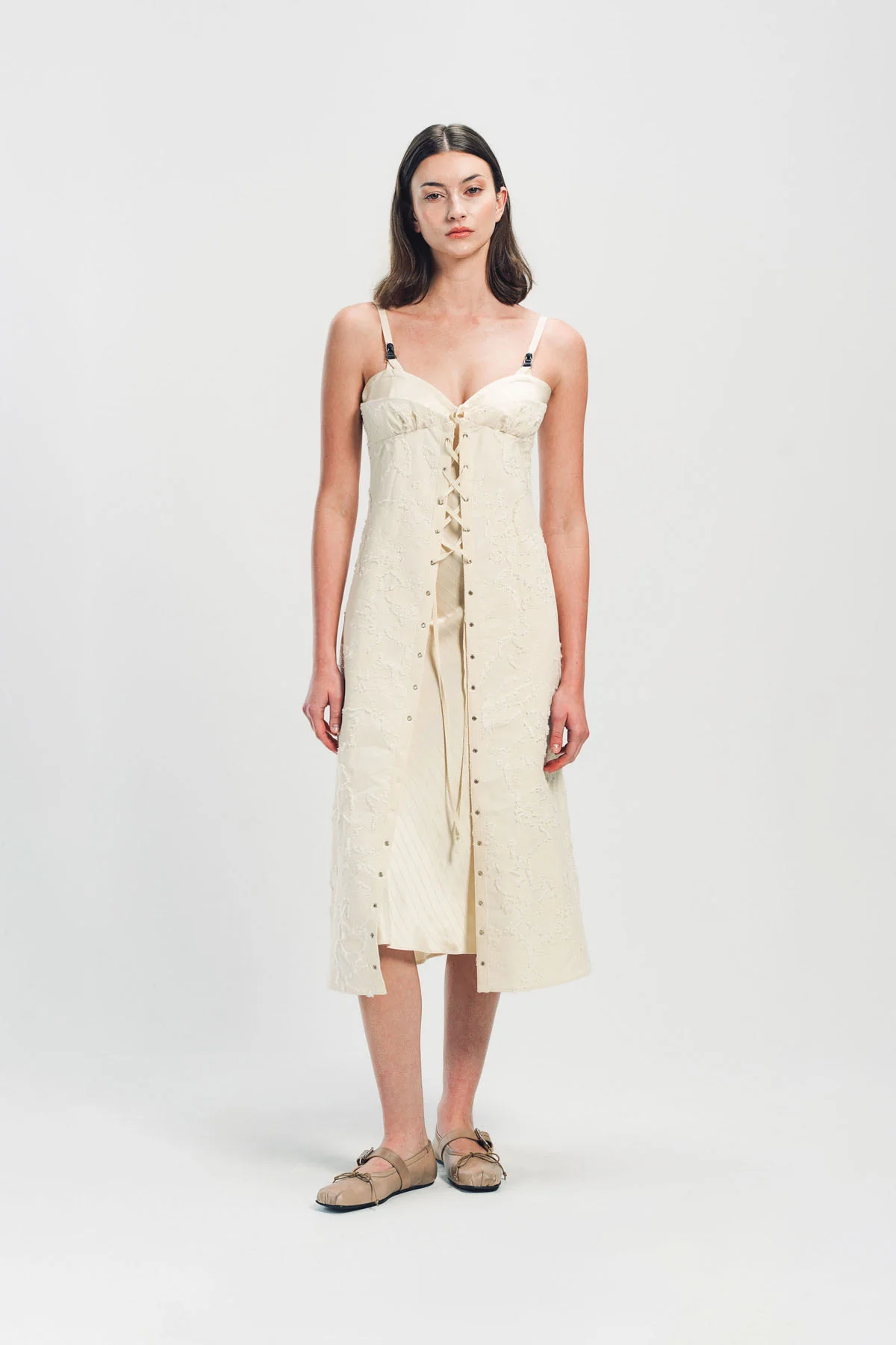 MERUERT TOLEGEN | DOUBLE CUP LIQUID JACQUARD DRESS