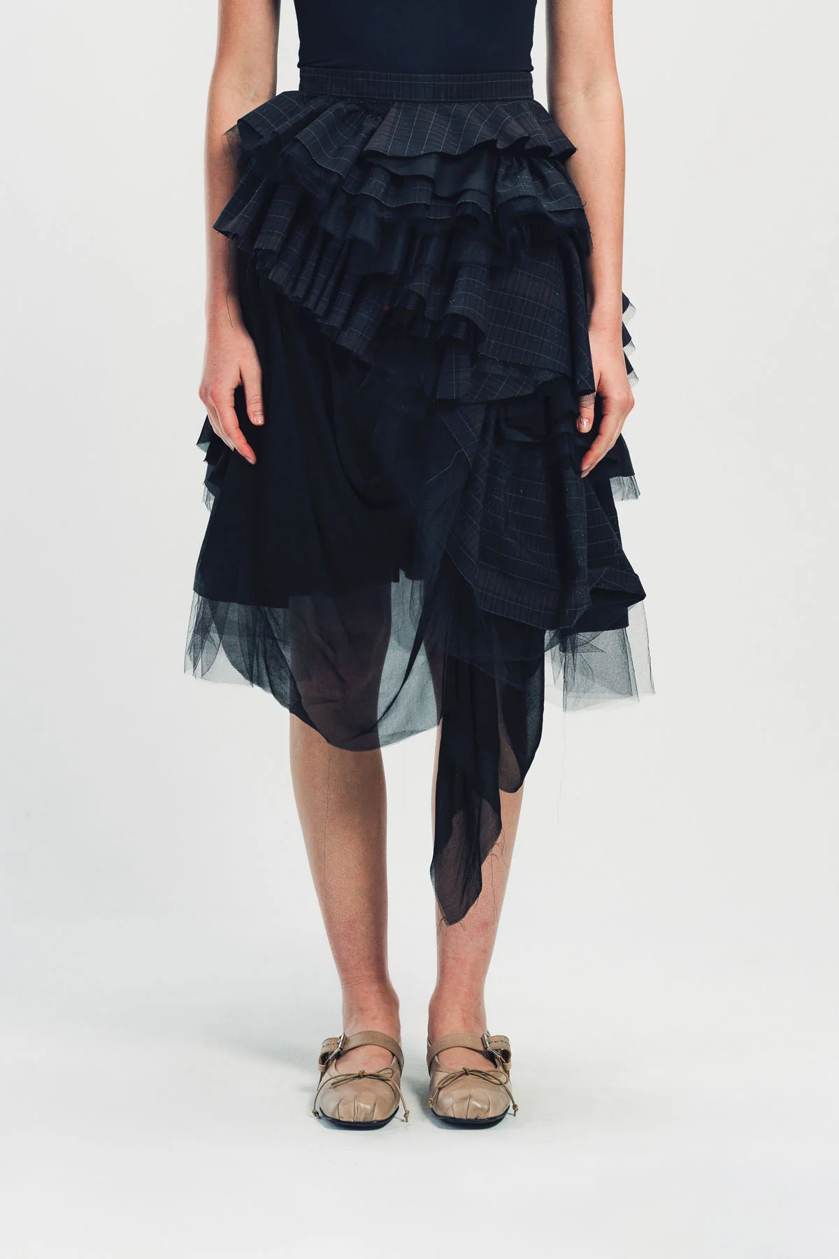 MERUERT TOLEGEN | PLAID LAYERED SKIRT - Image 2