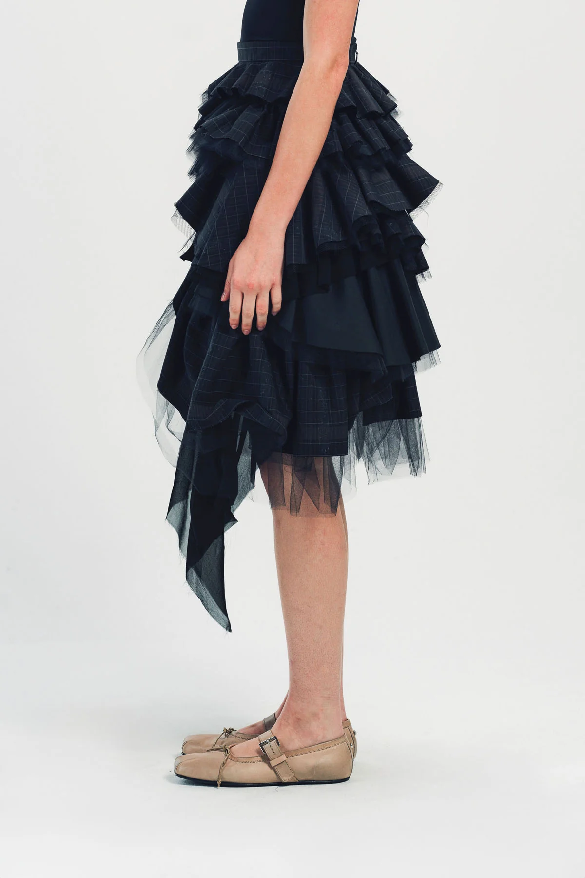 MERUERT TOLEGEN | PLAID LAYERED SKIRT - Image 3