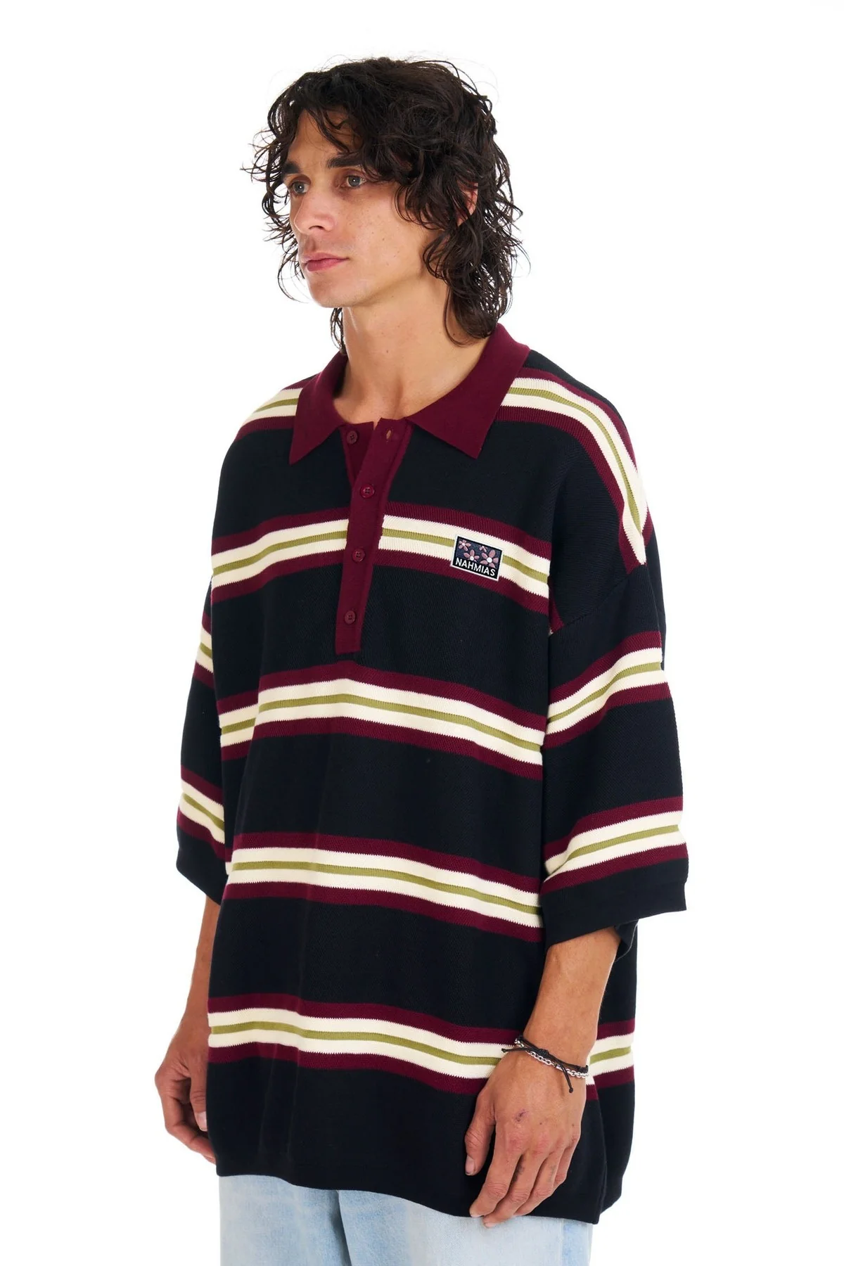NAHMIAS | STRIPED SHORT SLEEVE POLO - Image 2