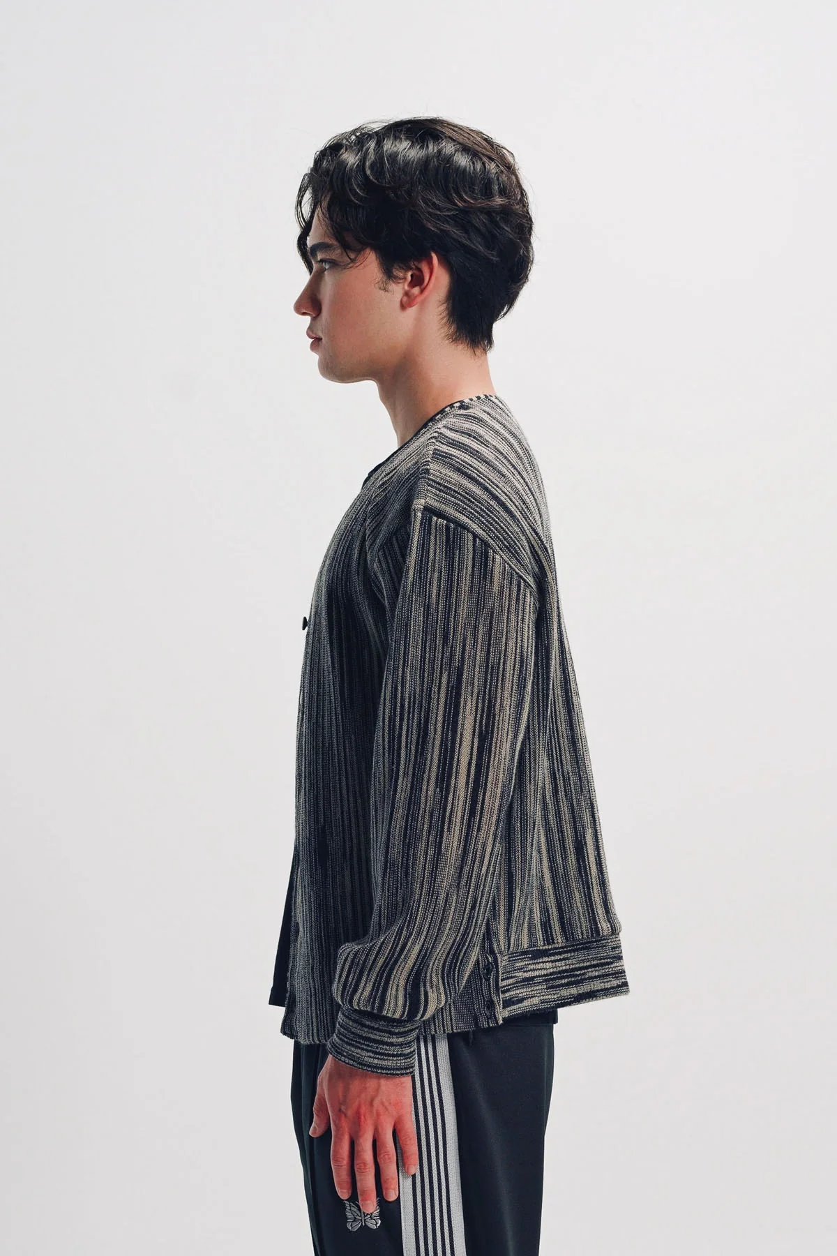 Needles | Black Crepe Weave Cardigan - Image 3