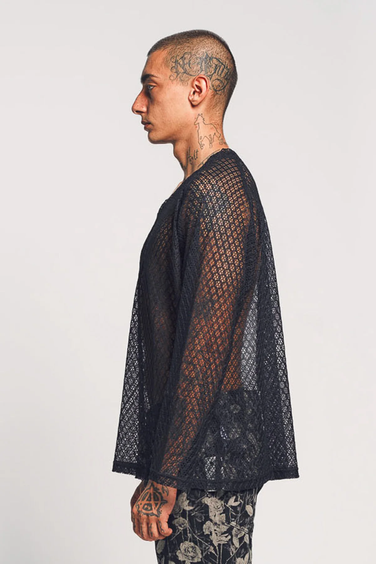 NEEDLES | RASCHEL LONG SLEEVE V-NECK TEE - Image 3