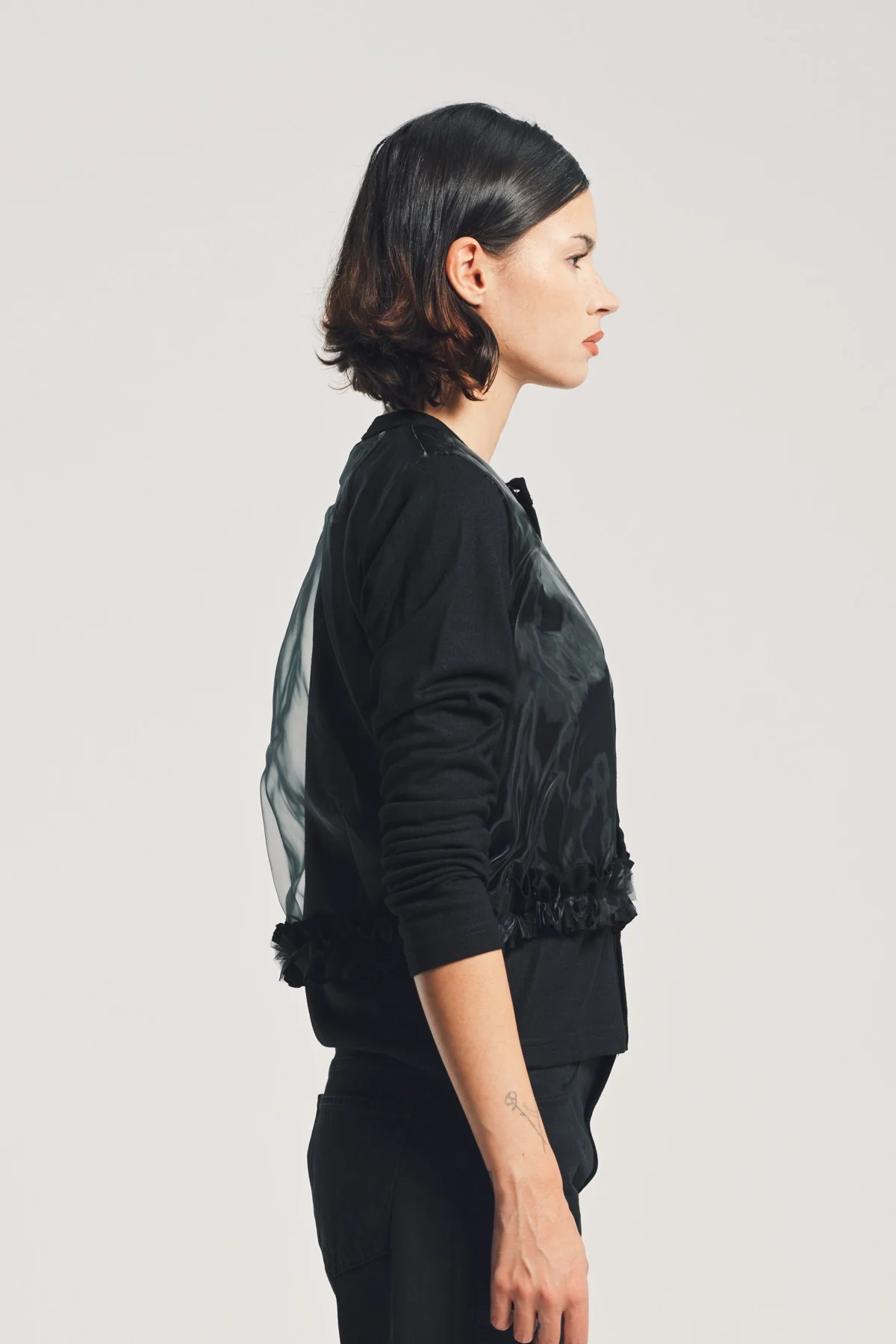 NOIR KEI NINOMIYA | JERSEY AND POLY CARDIGAN - Image 4