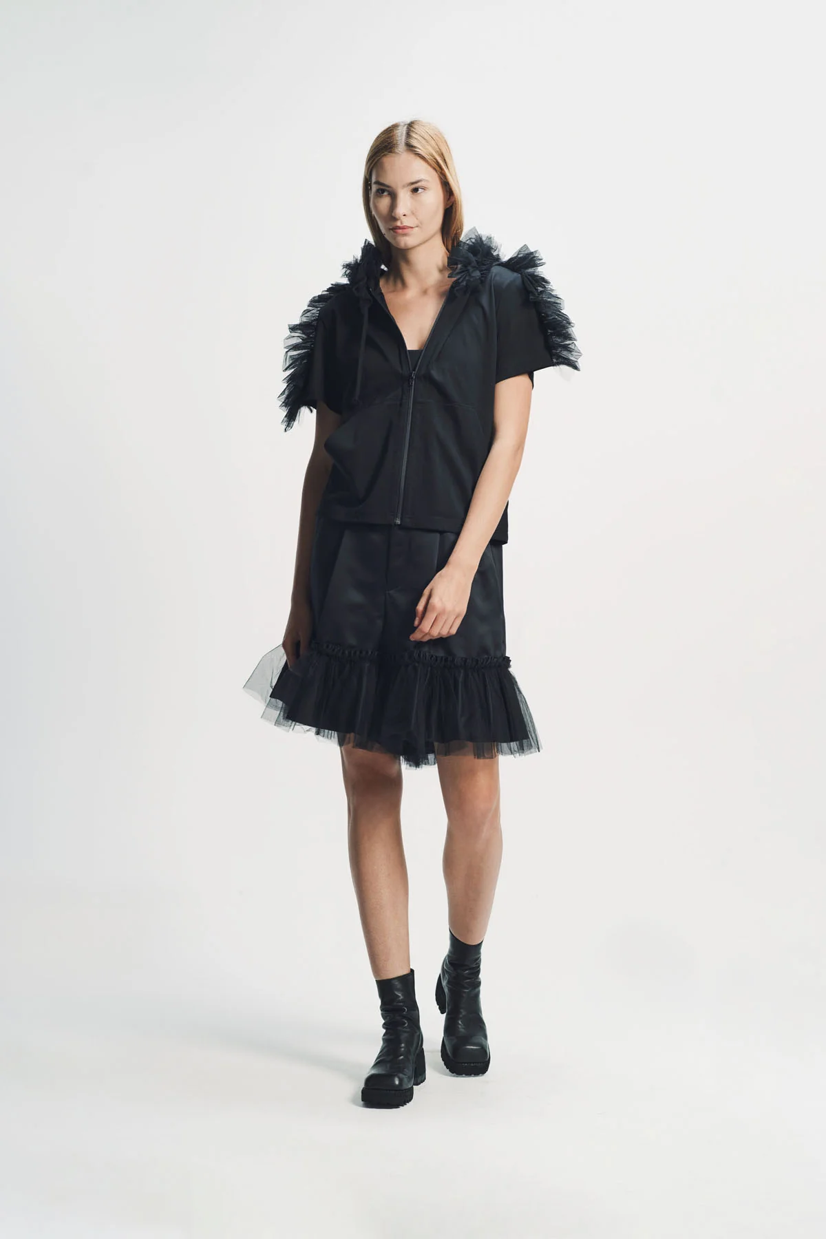 Noir Kei Ninomiya | Satin Tulle Shorts