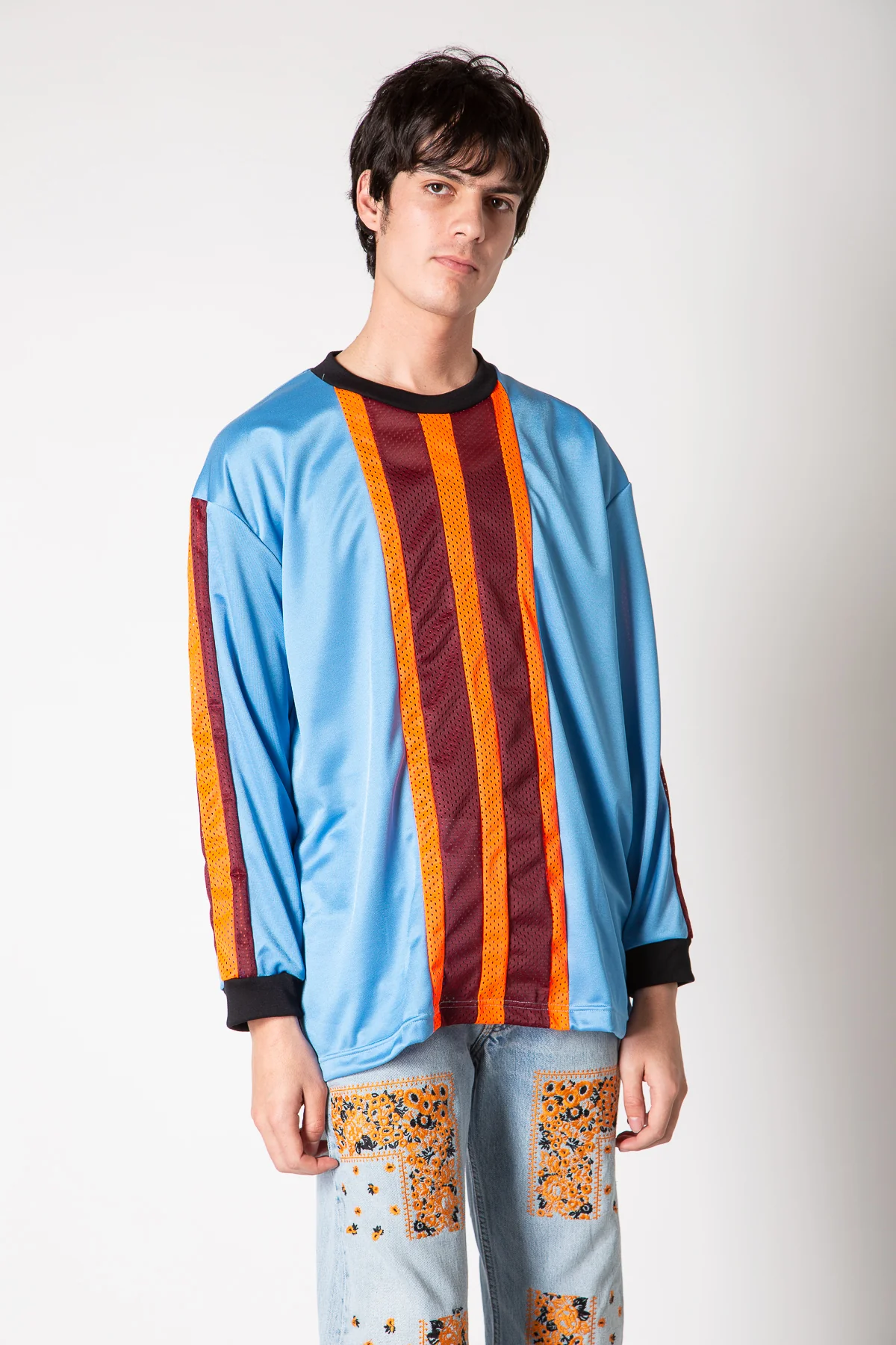 NOMARHYTHM TEXTILE | STRIPE LONG SLEEVE MESH TEE