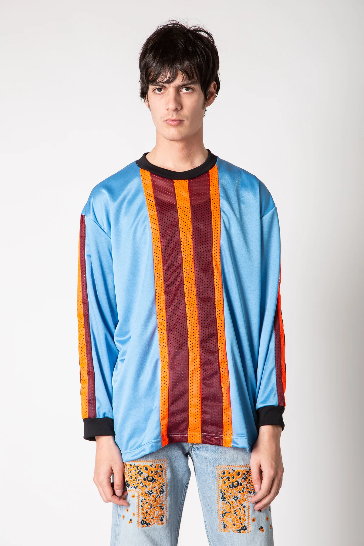 NOMARHYTHM TEXTILE | STRIPE LONG SLEEVE MESH TEE - Image 2