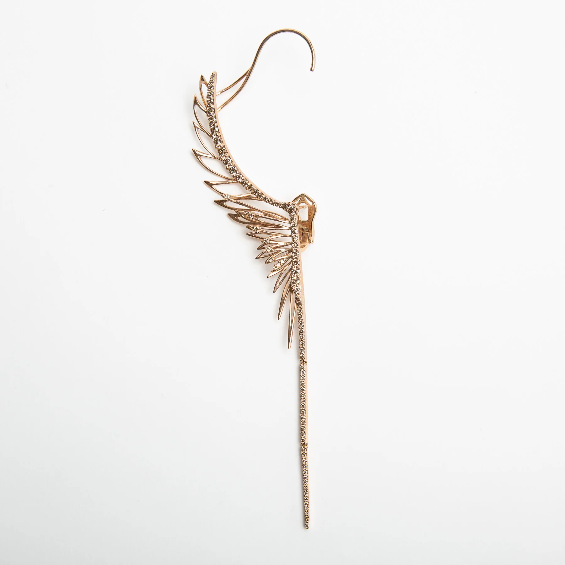 CRISTINA ORTIZ | BROWN DIAMOND WINGED EARRINGS - Image 3