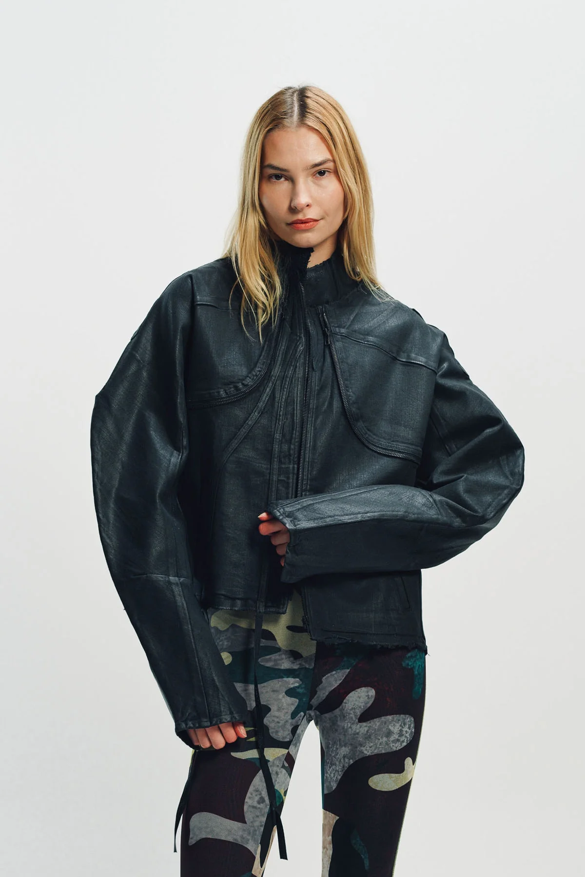 OTTOLINGER | GLAZED DENIM ZIP JACKET - Image 2