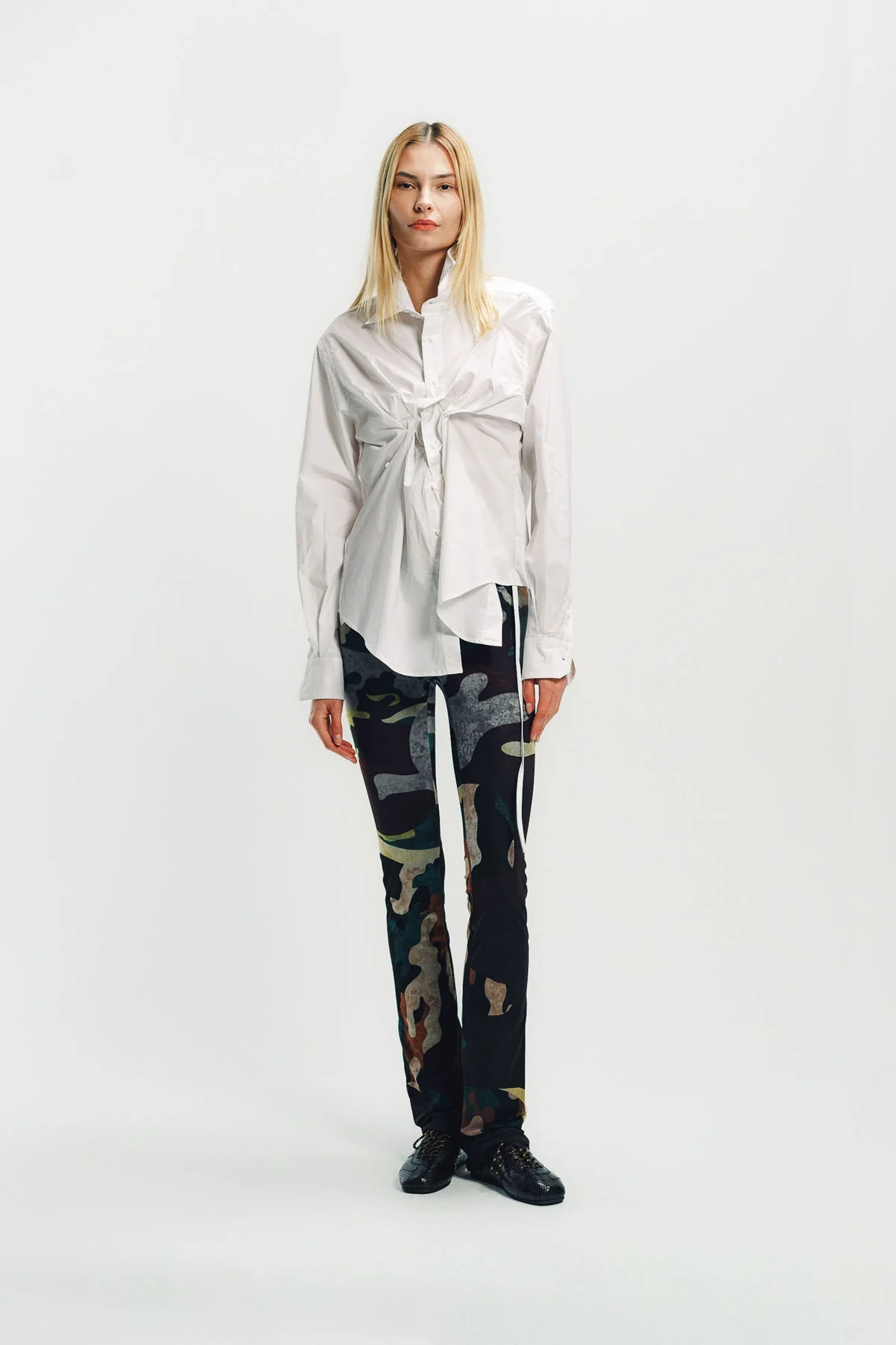 OTTOLINGER | TWISTED & PLEATED LONG SLEEVE SHIRT