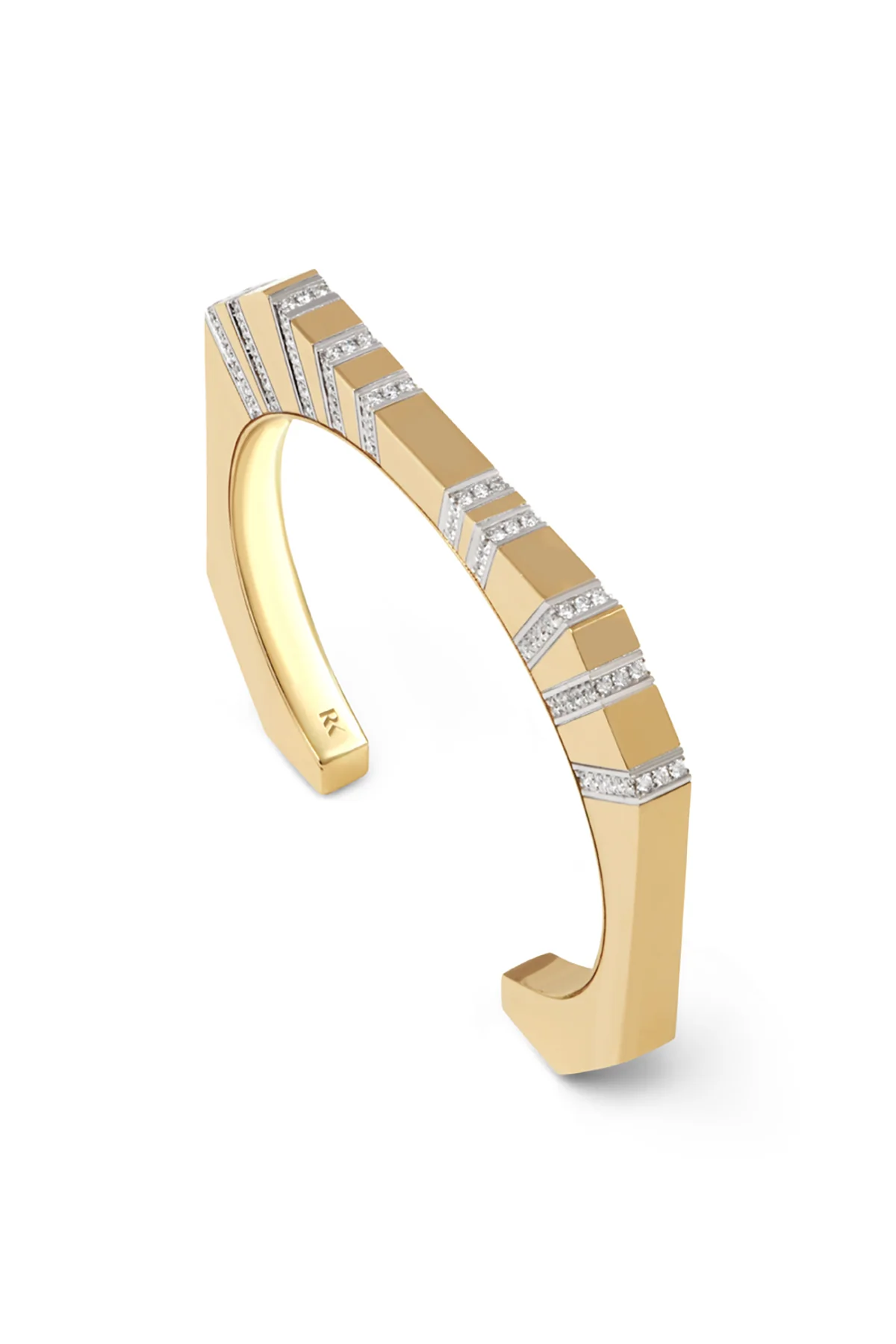 RAINBOW K | BOLD LINE PAVE DIAMOND BANGLE - Image 2