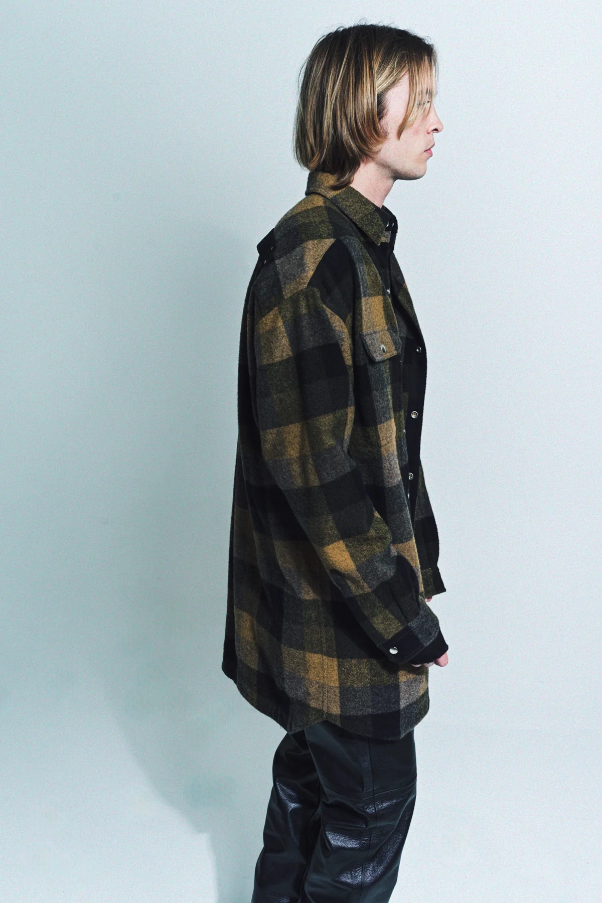 RICK OWENS | OVERSIZED PLAID OUTERSHRT - Image 4