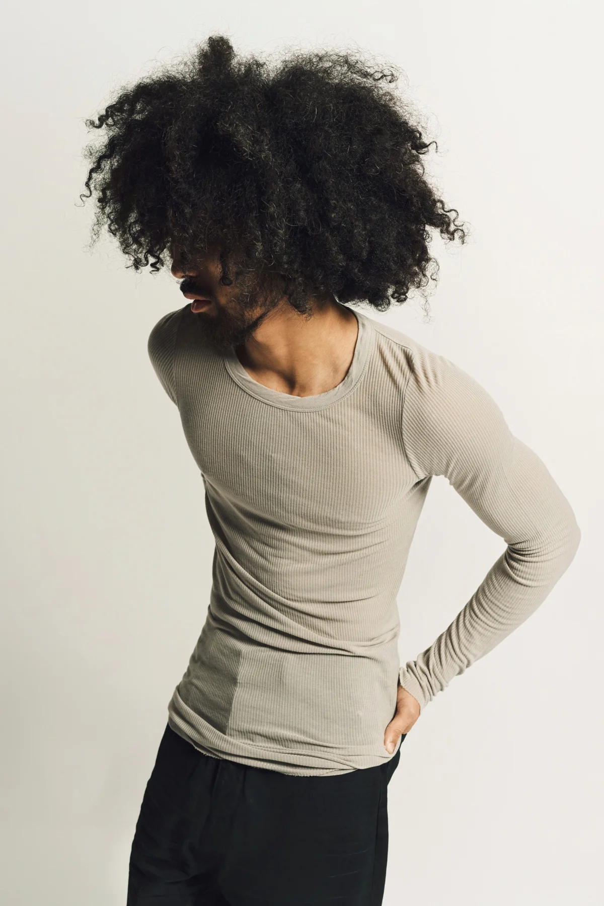 RICK OWENS | RIB LONG SLEEVE TEE - Image 10