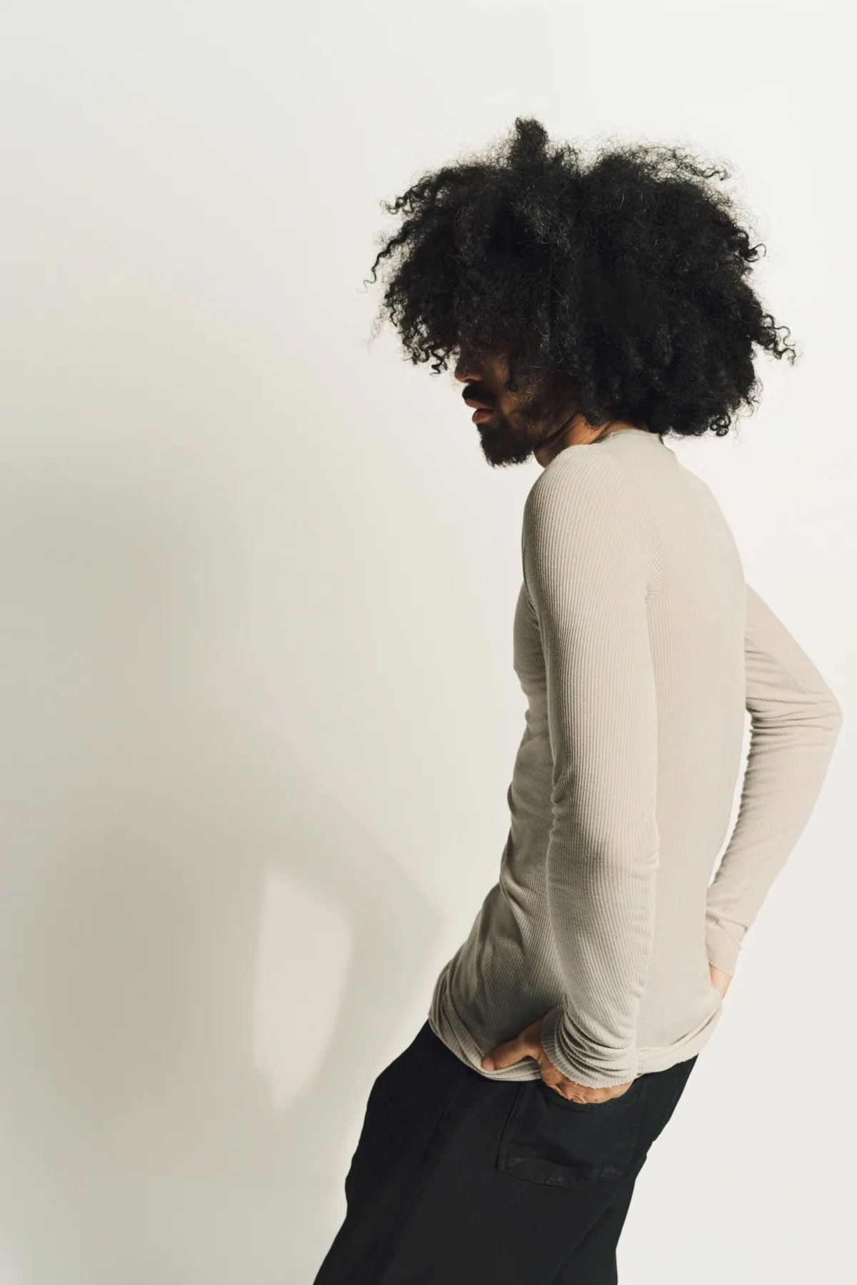 RICK OWENS | RIB LONG SLEEVE TEE - Image 14