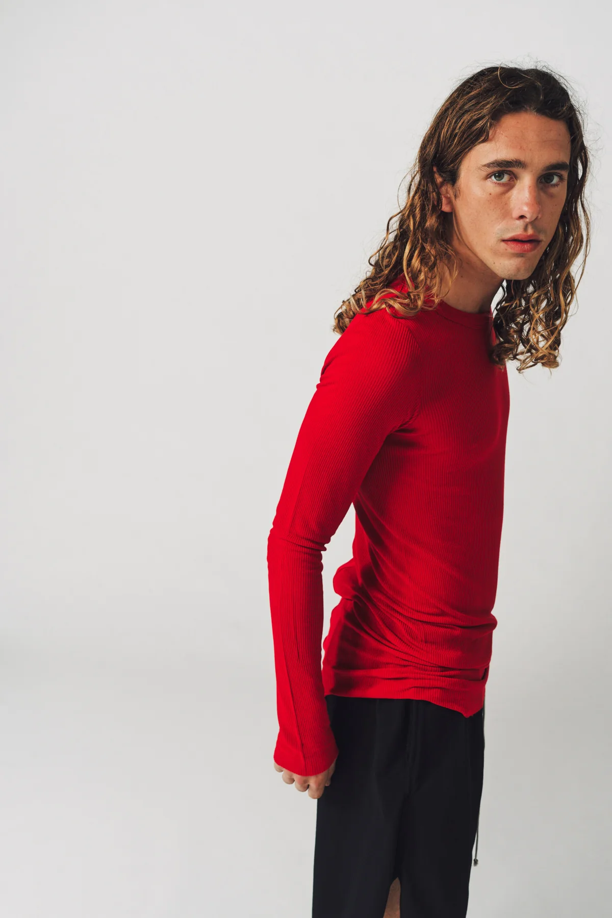 RICK OWENS | RIB LONG SLEEVE TEE - Image 17
