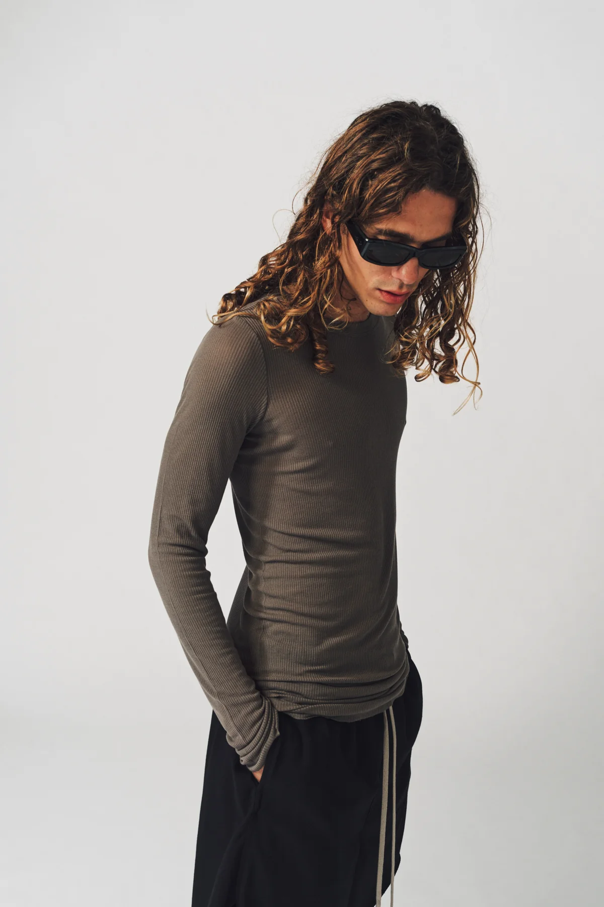 RICK OWENS | RIB LONG SLEEVE TEE - Image 19
