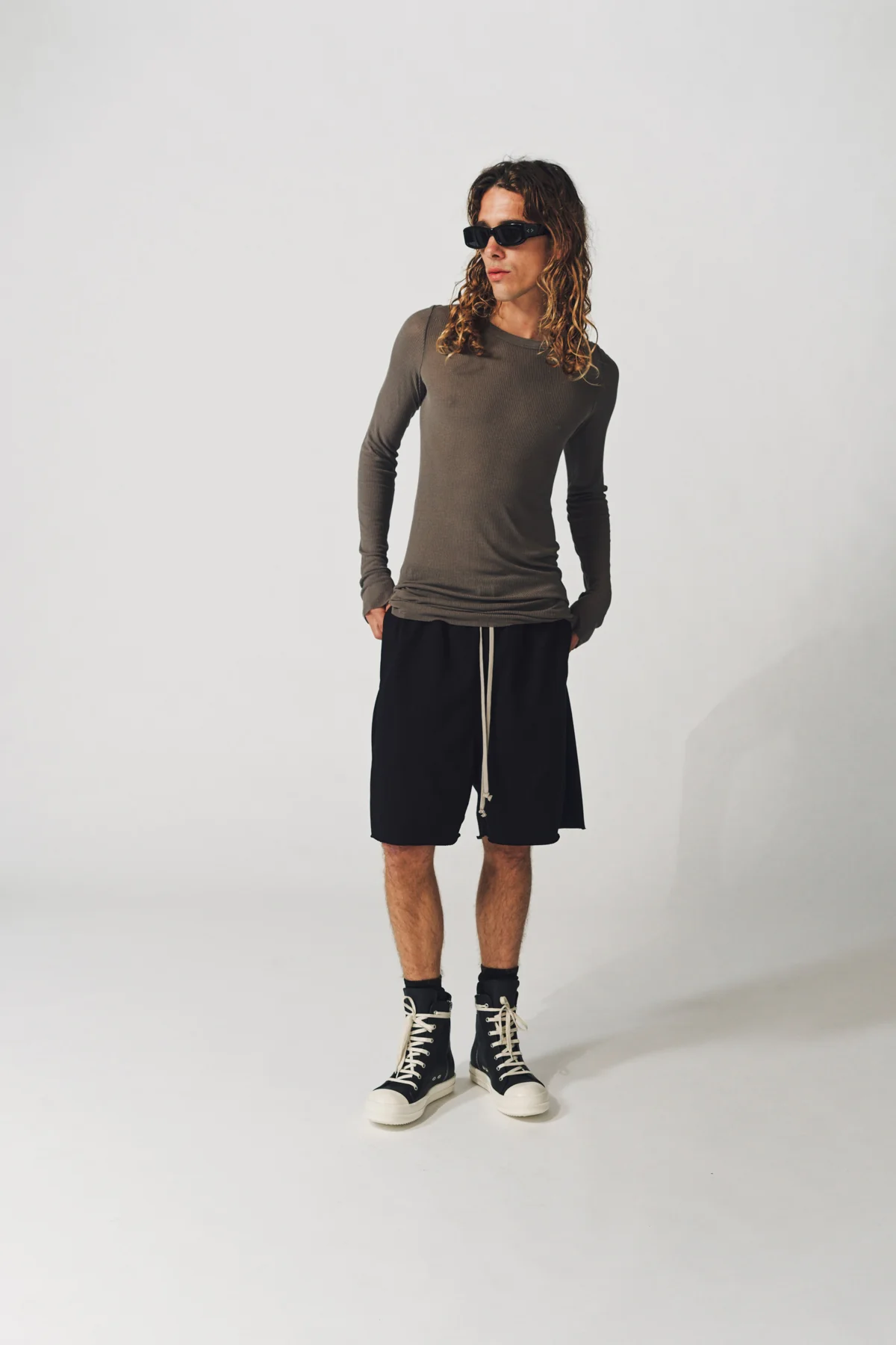 RICK OWENS | RIB LONG SLEEVE TEE - Image 3
