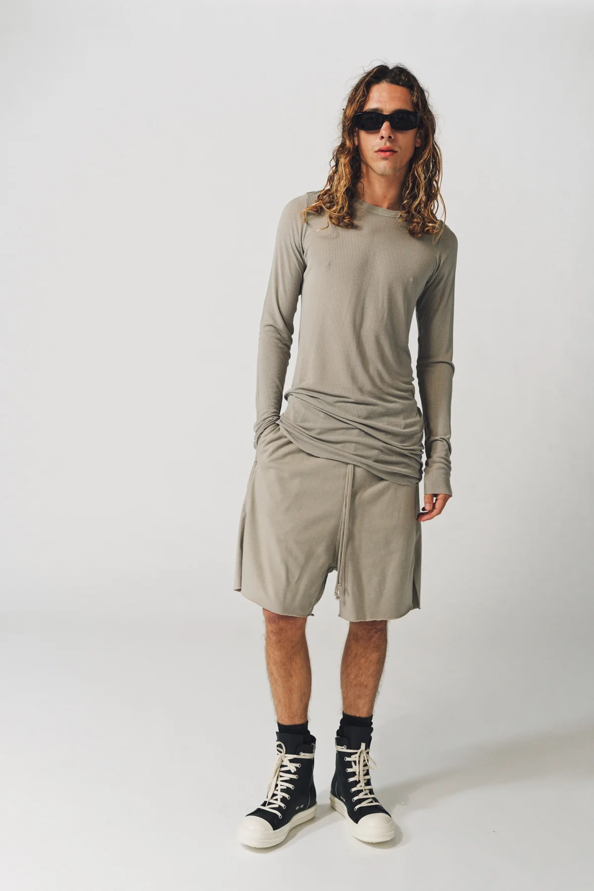 RICK OWENS | RIB LONG SLEEVE TEE - Image 4