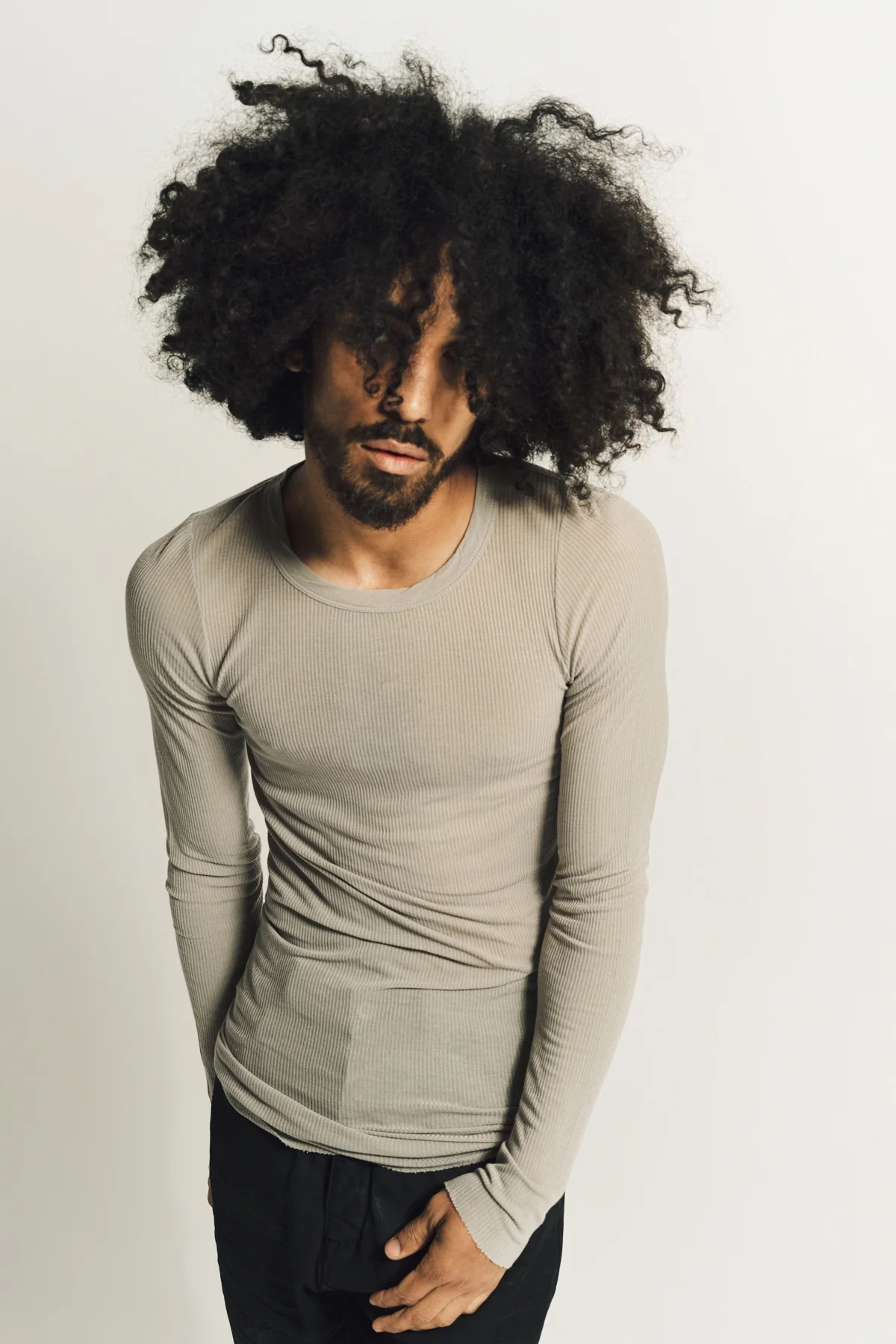 RICK OWENS | RIB LONG SLEEVE TEE - Image 6