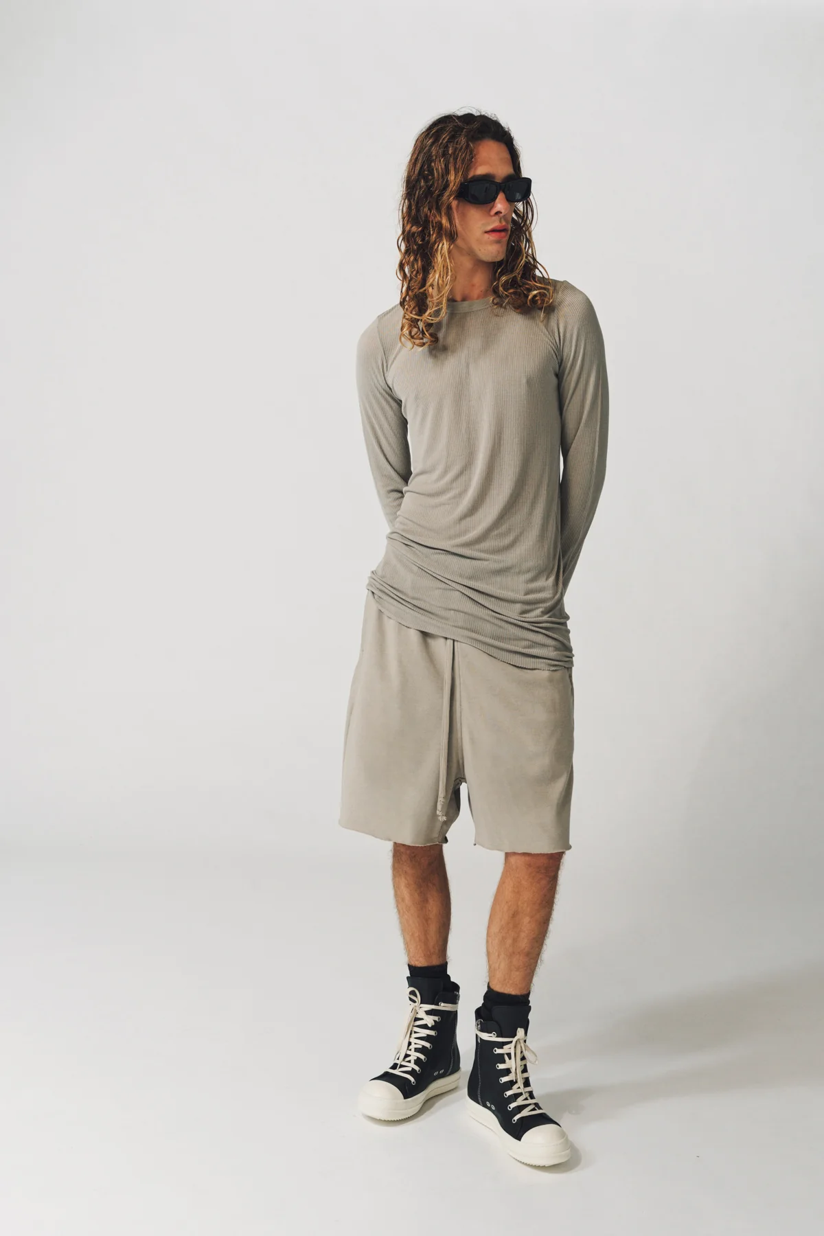 RICK OWENS | RIB LONG SLEEVE TEE - Image 8