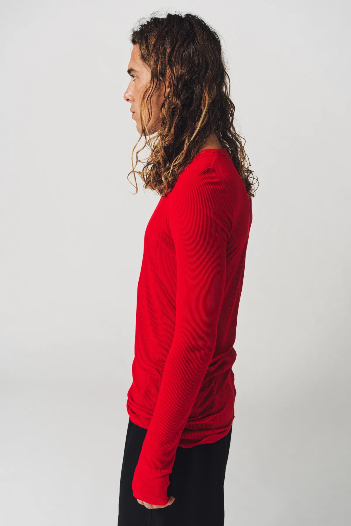 RICK OWENS | RIB LONG SLEEVE TEE - Image 9