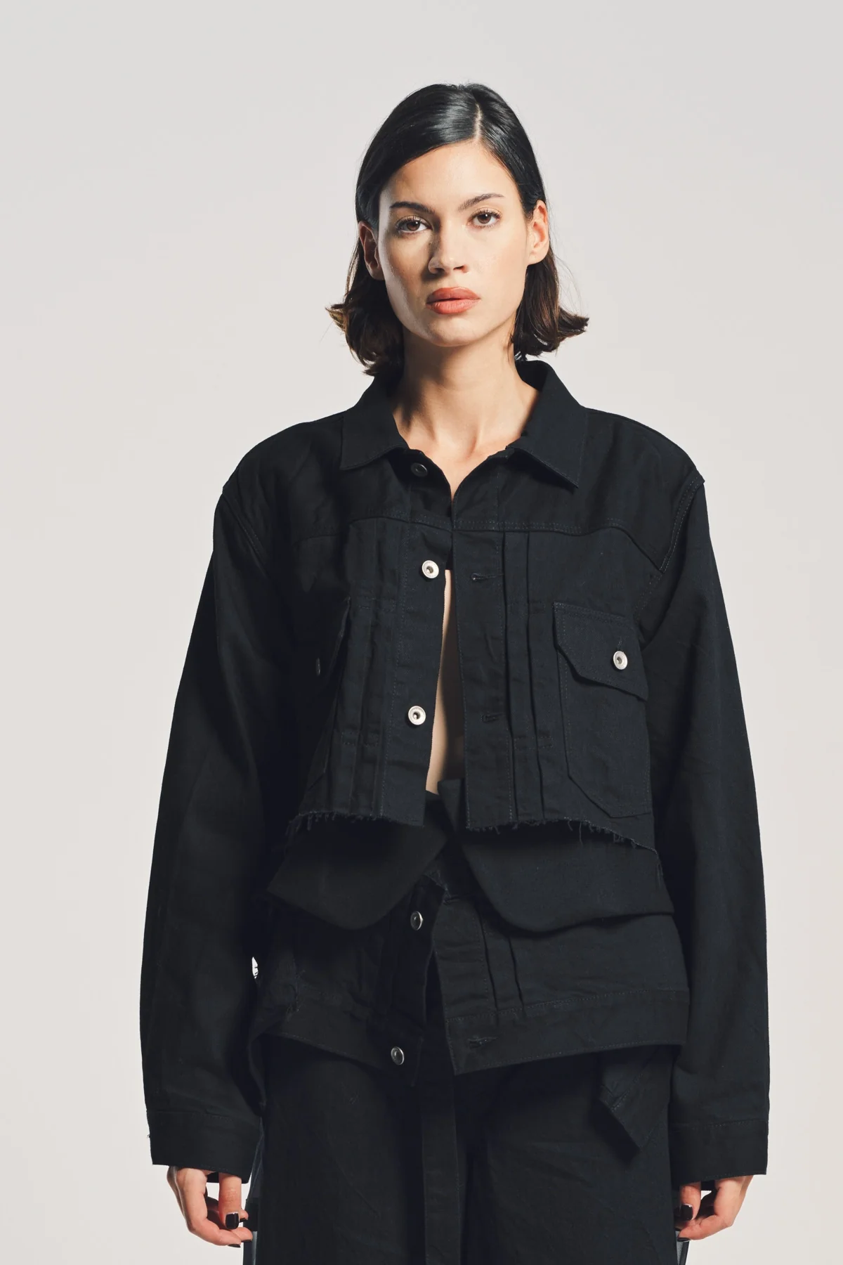 SACAI | DENIM WOOL MELTON JACKET - Image 2