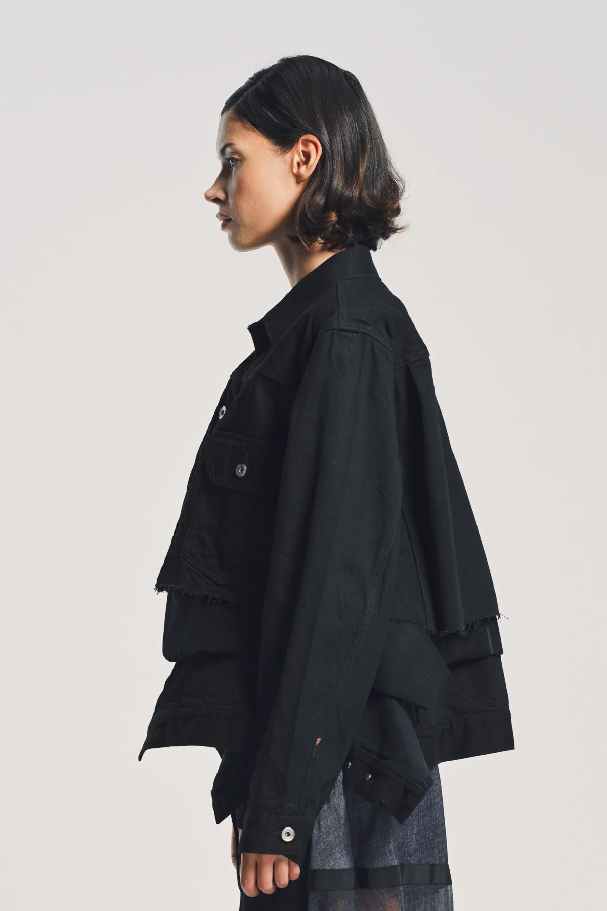 SACAI | DENIM WOOL MELTON JACKET - Image 3
