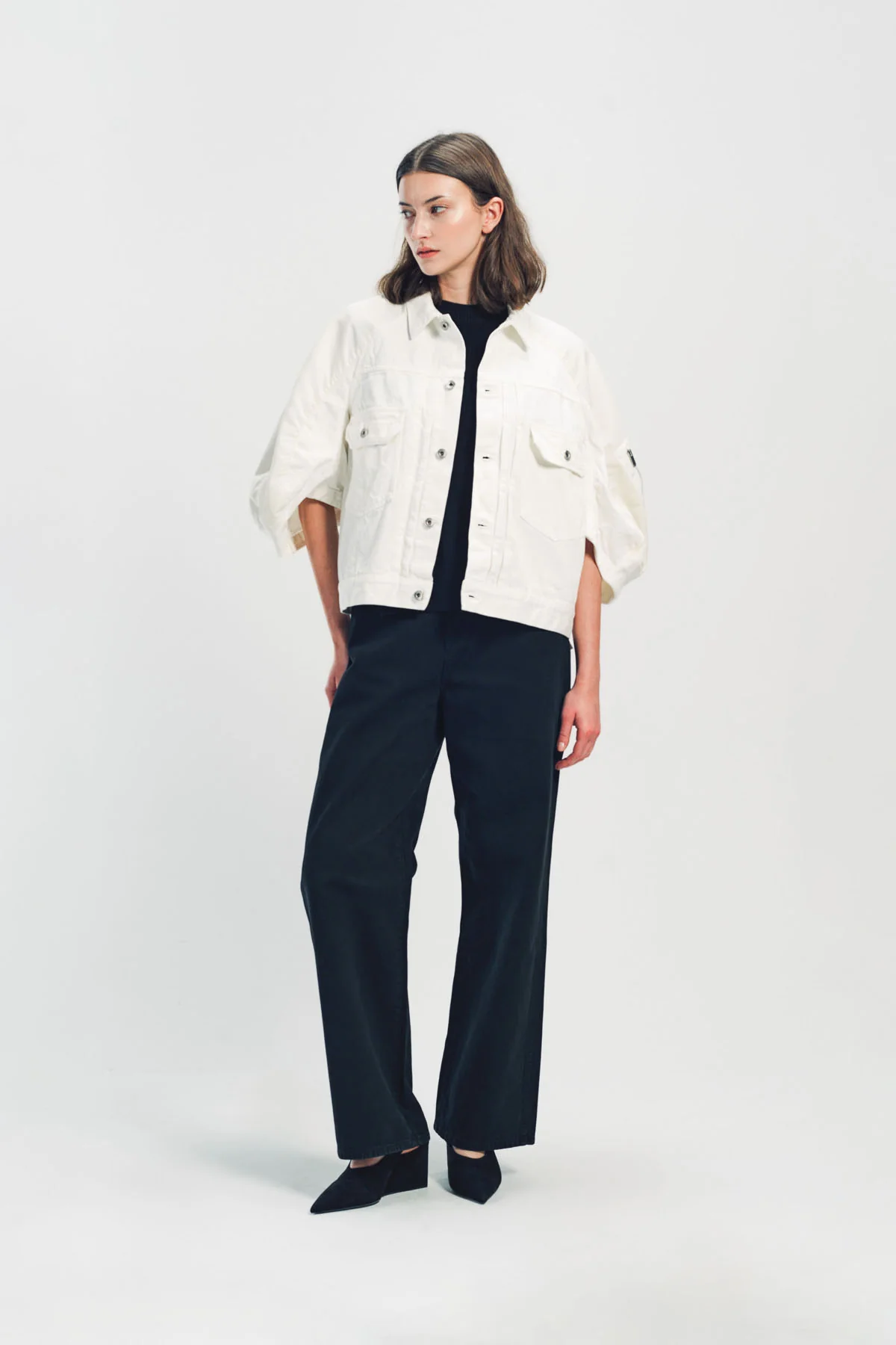 SACAI | DENIM X NYLON TWILL JACKET