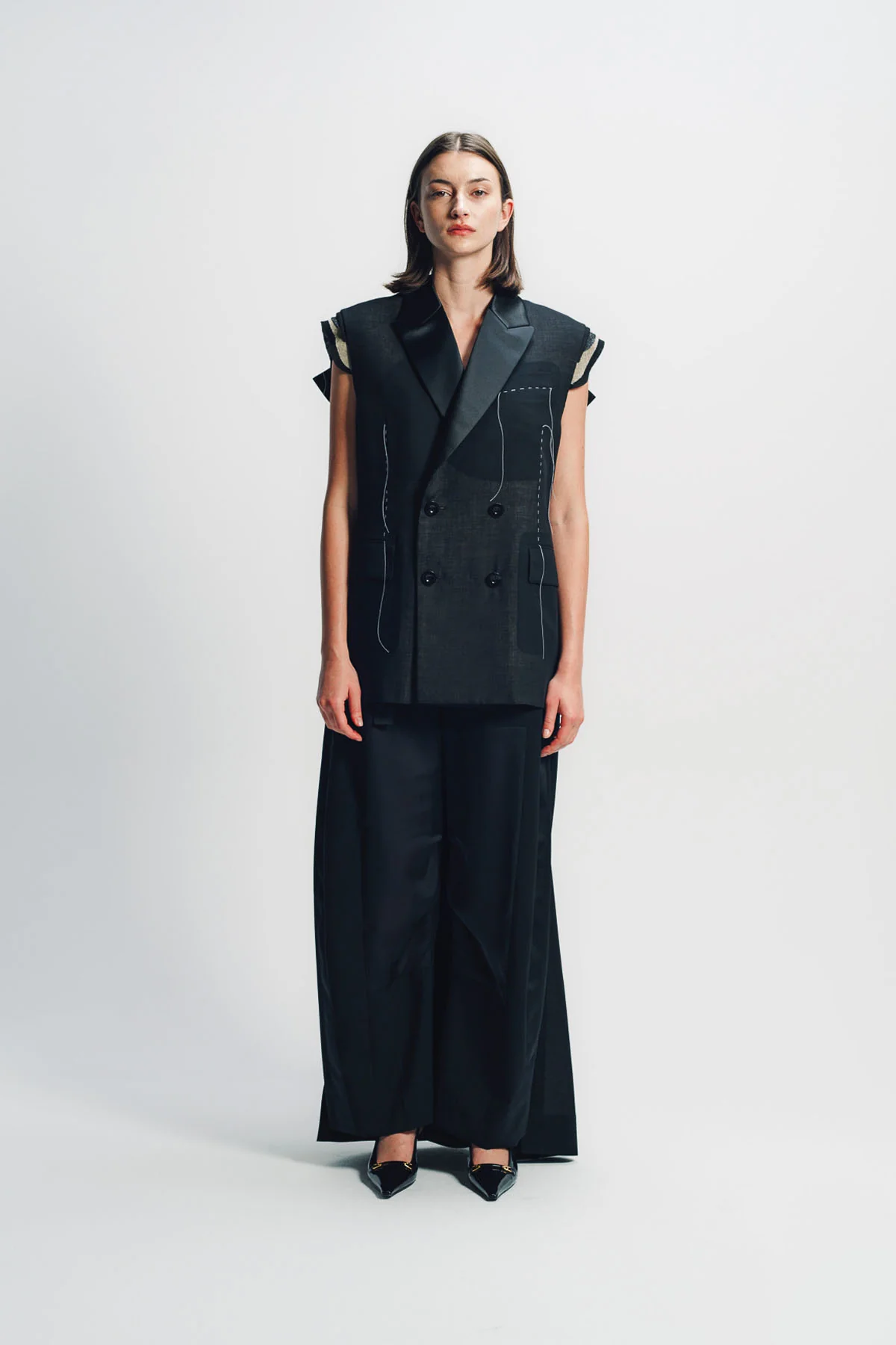 SACAI | WOOL ORGANZA VEST - Image 2