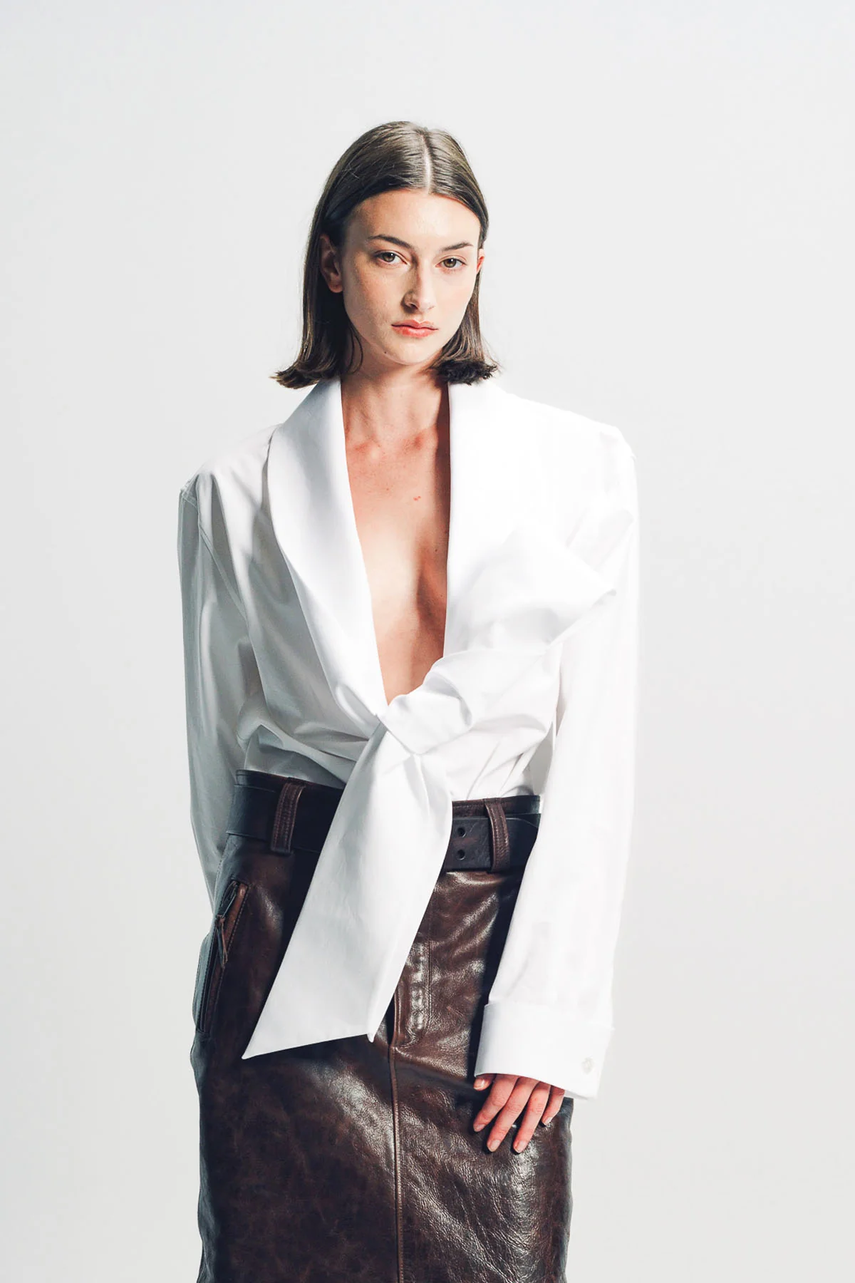SAINT LAURENT | LAVALLIÈRE SHIRT IN COTTON POPLIN - Image 2